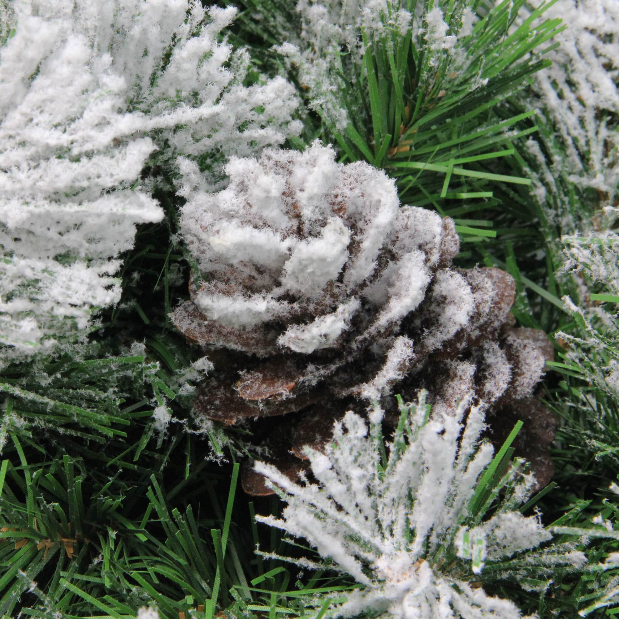 24&#x22; Flocked Angel Pine &#x26; Pinecones Wreath