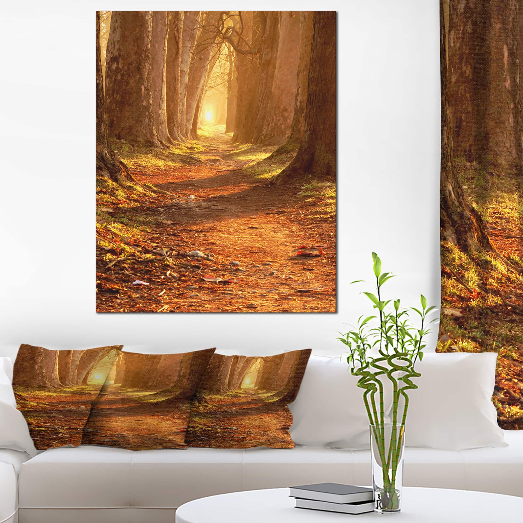 Designart - Magic Morning at the Fall Park - Landscape Photography Canvas Print