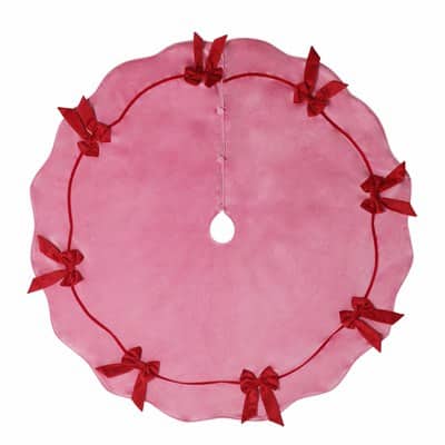 4ft. Pink with Red Bows Tree Skirt by Ashland® | Michaels