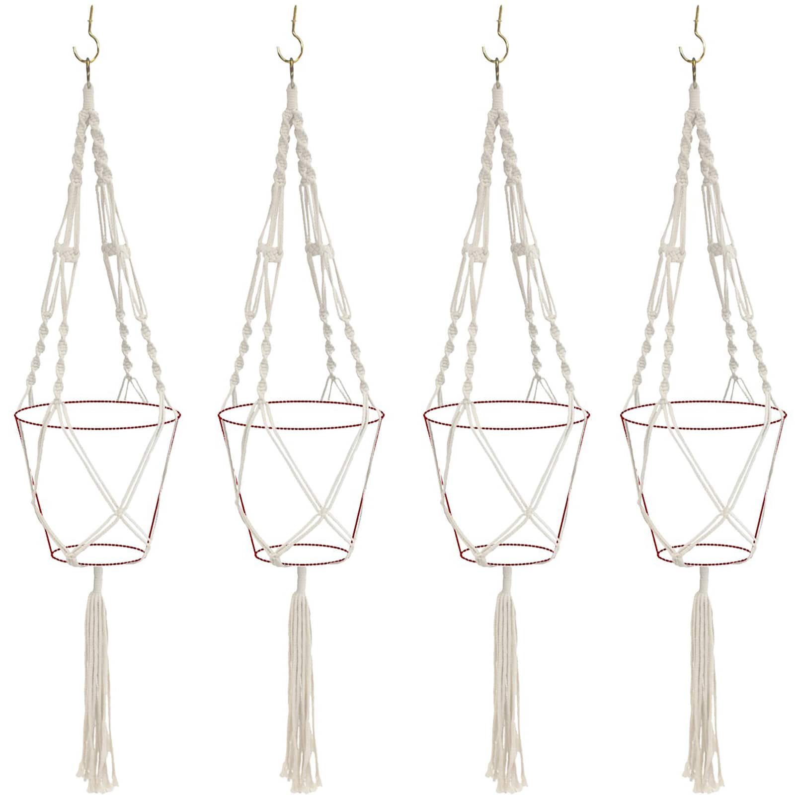 Sorbus 41&#x22; Macram&#xE9; Plant Hangers, 4ct.