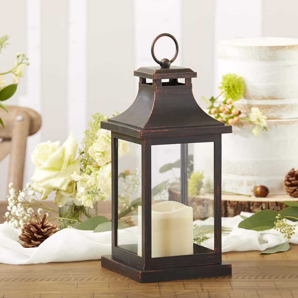 Kate Aspen® Copper Hampton LED Vintage Decorative Lantern