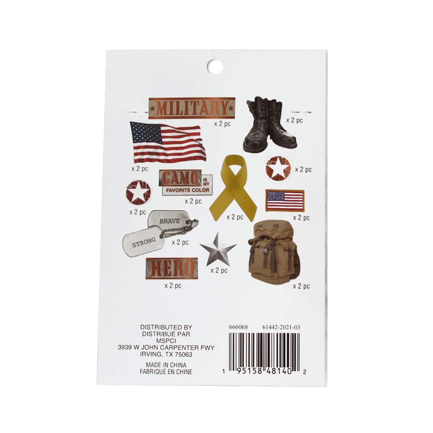 12 Pack: Military Die Cut Stickers by Recollections™