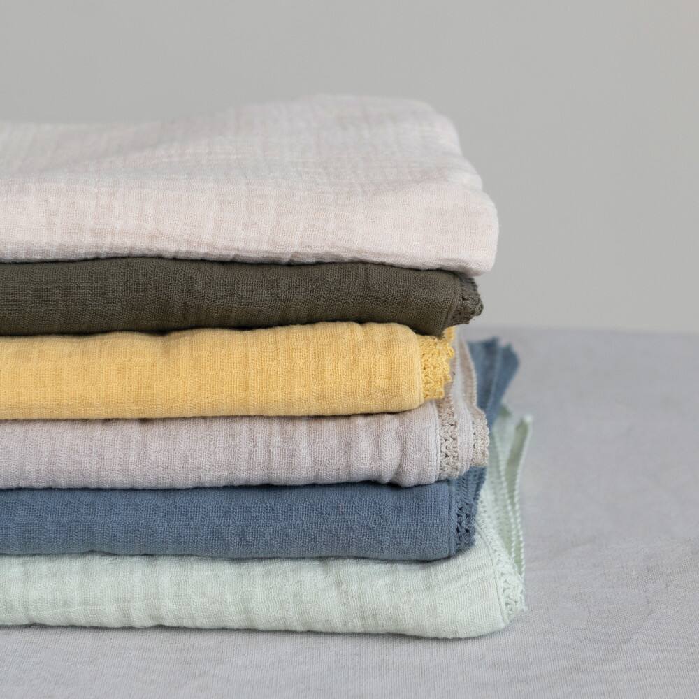 Hello Honey&#xAE; Double Cloth Cotton Baby Blanket with Trim