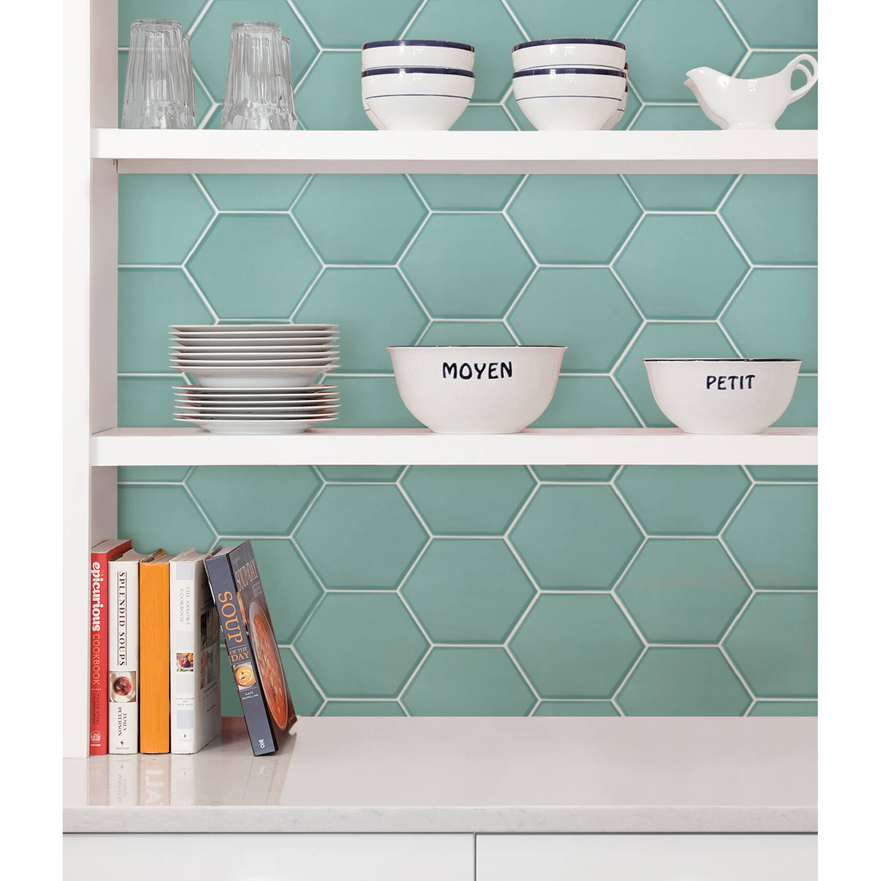 WallPops Hex Peel &#x26; Stick Backsplash Tiles