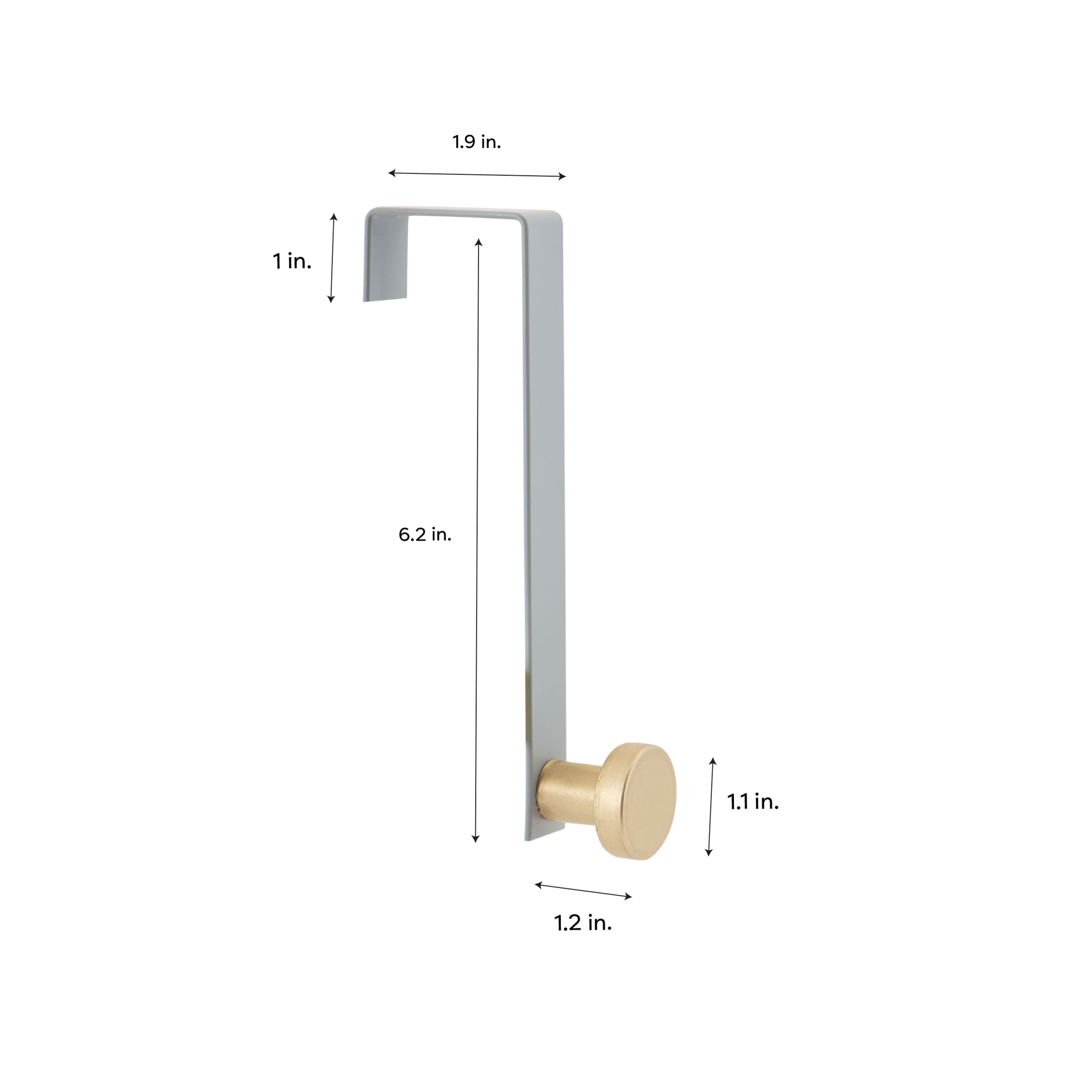 Elle D&#xE9;cor Gray 3 Pack Single Over the Door Hooks