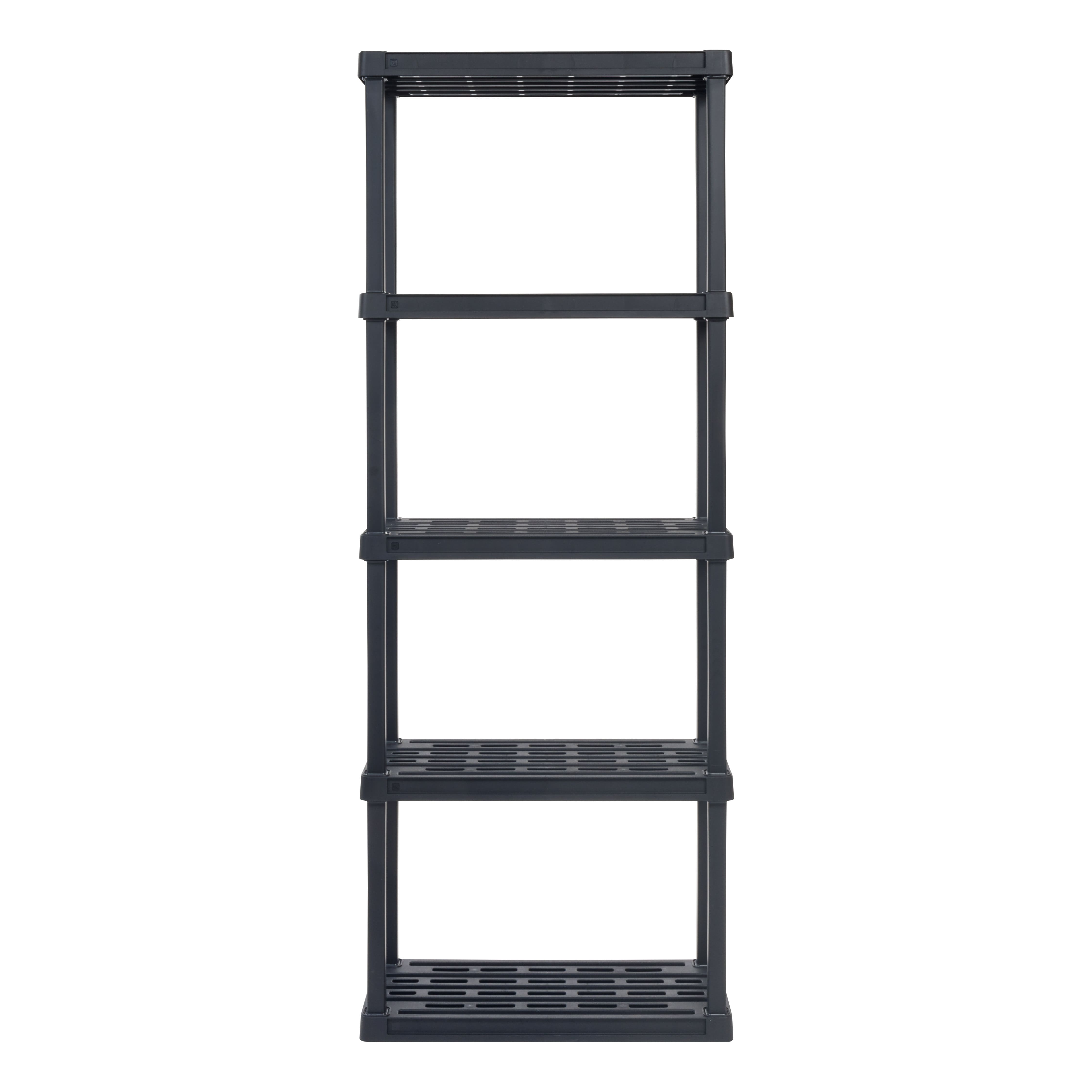 IRIS 5.3ft. Black Plastic Rack Shelf with 5 Medium Shelves