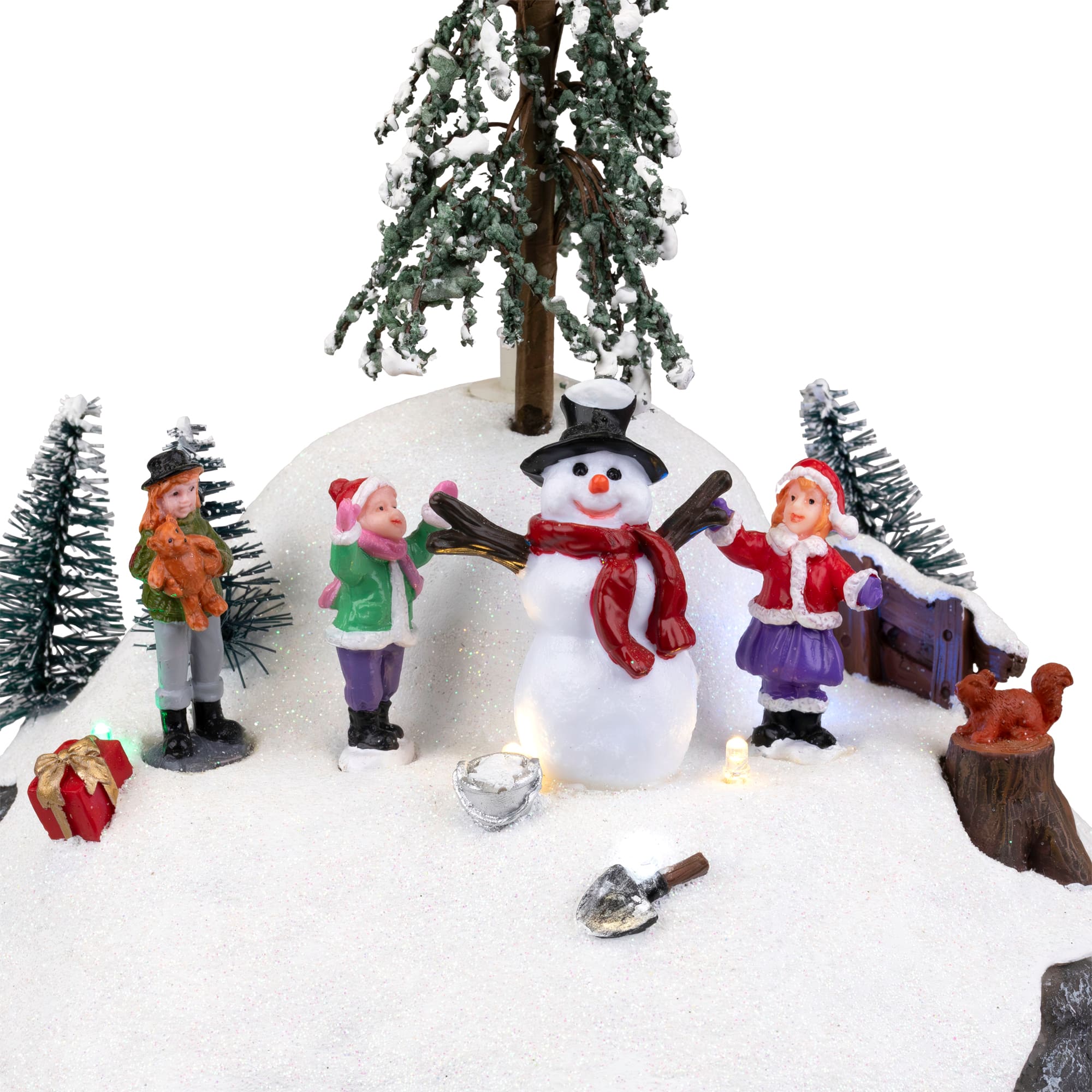 LED Lighted and Musical Flying Santa Animated Christmas Village Display - 13.5"