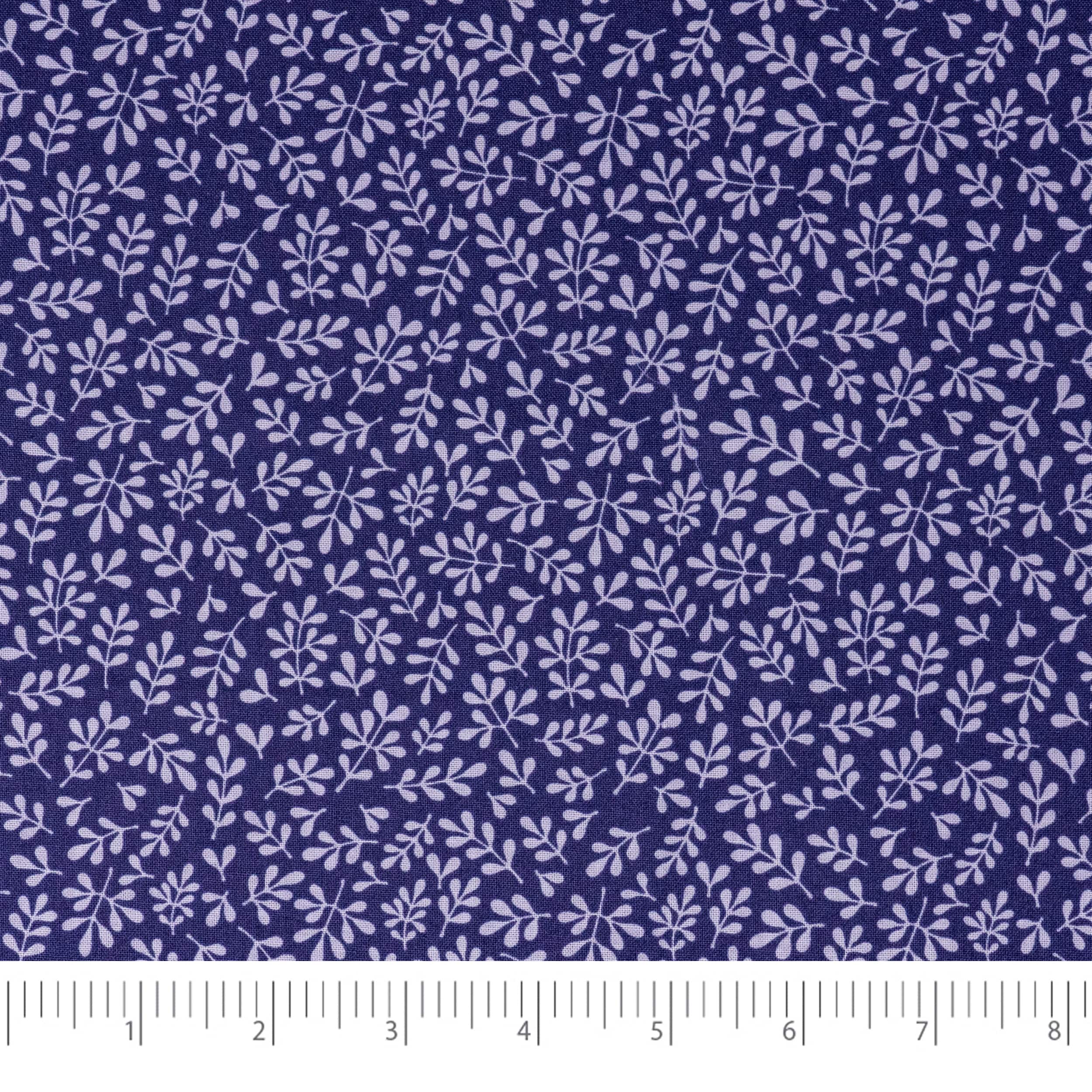 SINGER Purple Leaves Cotton Fabric