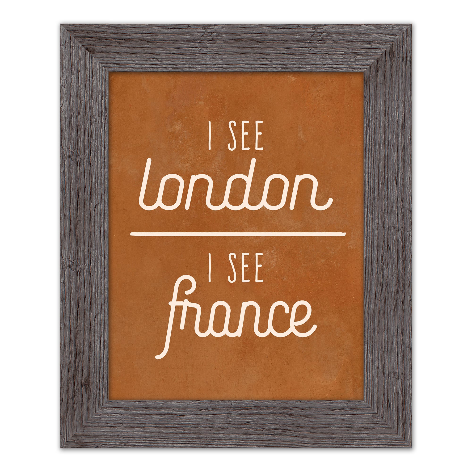 I See London 11&#x22; x 14&#x22; Western Gray Framed Print