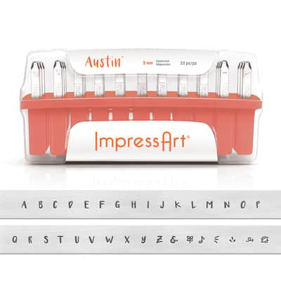 ImpressArt® Austin™ Uppercase Letter Metal Stamp Set