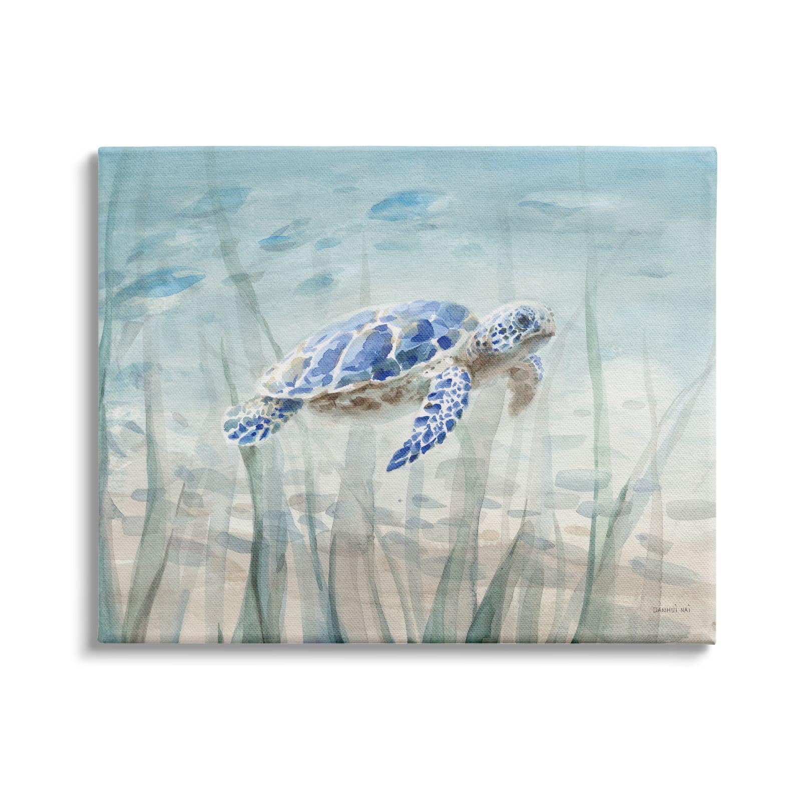 Stupell Industries Baby Sea Turtle Blue Speckled Aquatic Animal Ocean ...