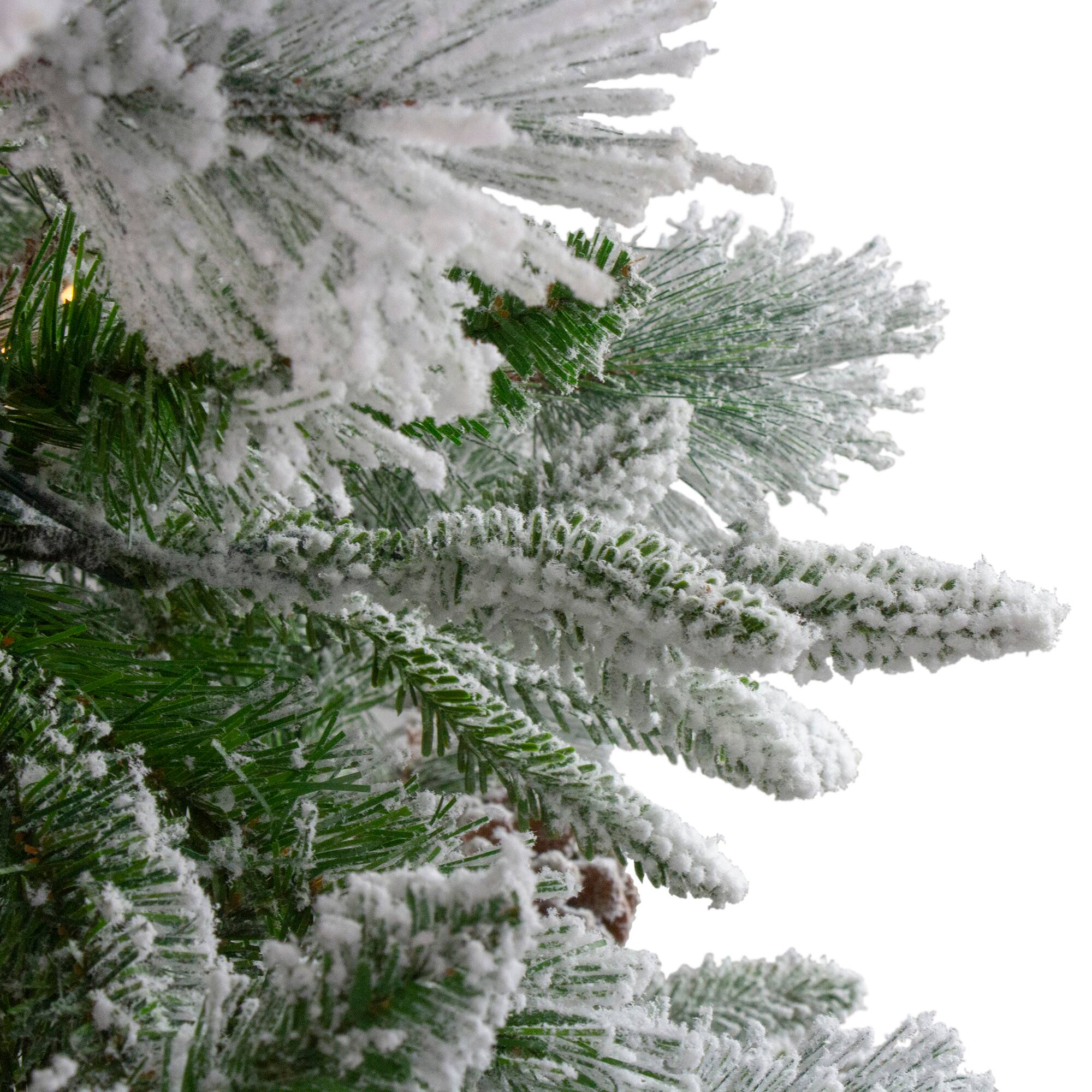 7.5ft. Unlit Real Touch&#x2122;&#xFE0F; Flocked Rosemary Emerald Angel Pine Artificial Christmas Tree