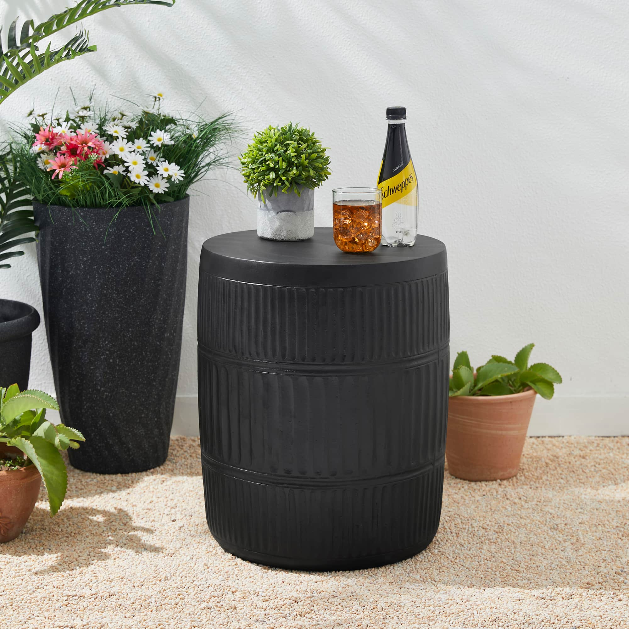 Glitzhome&#xAE; 18.5&#x22; Multi-Functional Textured Garden Stool