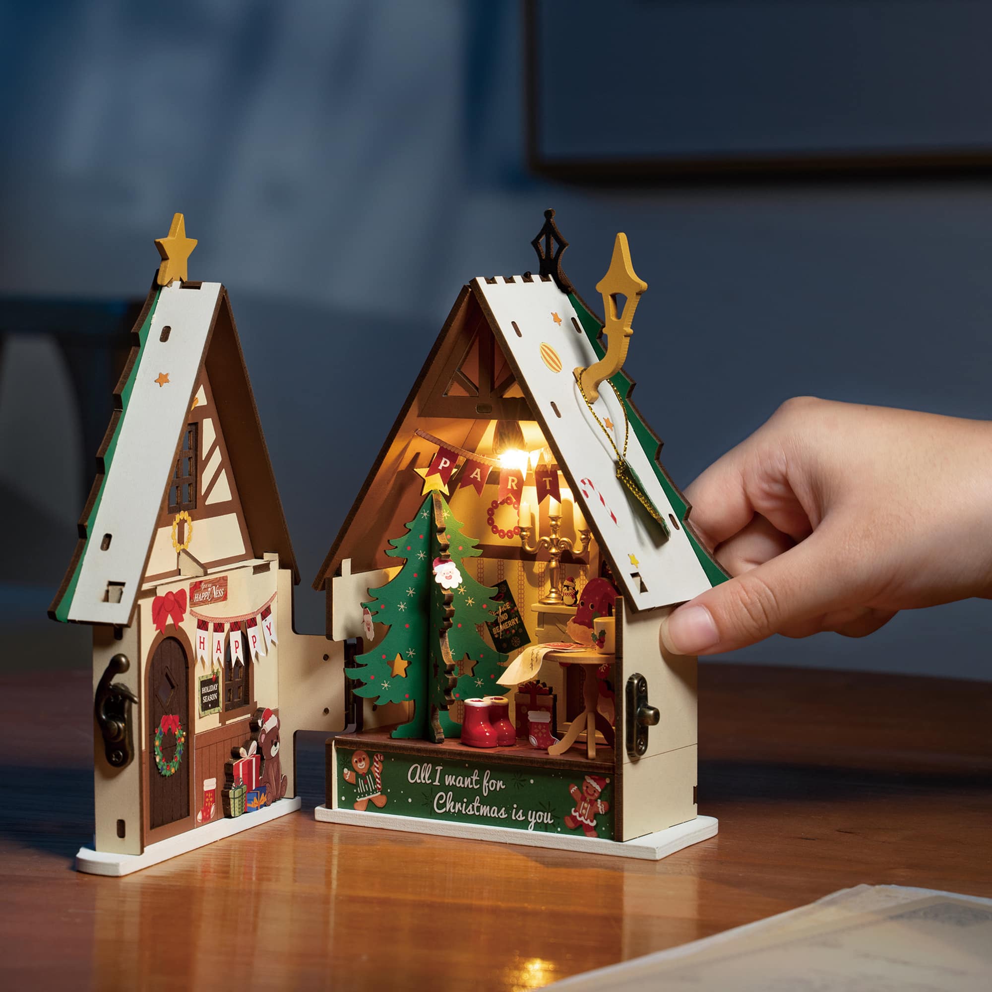 Rolife&#xAE; Twinkling Christmas House DIY Miniature House Kit