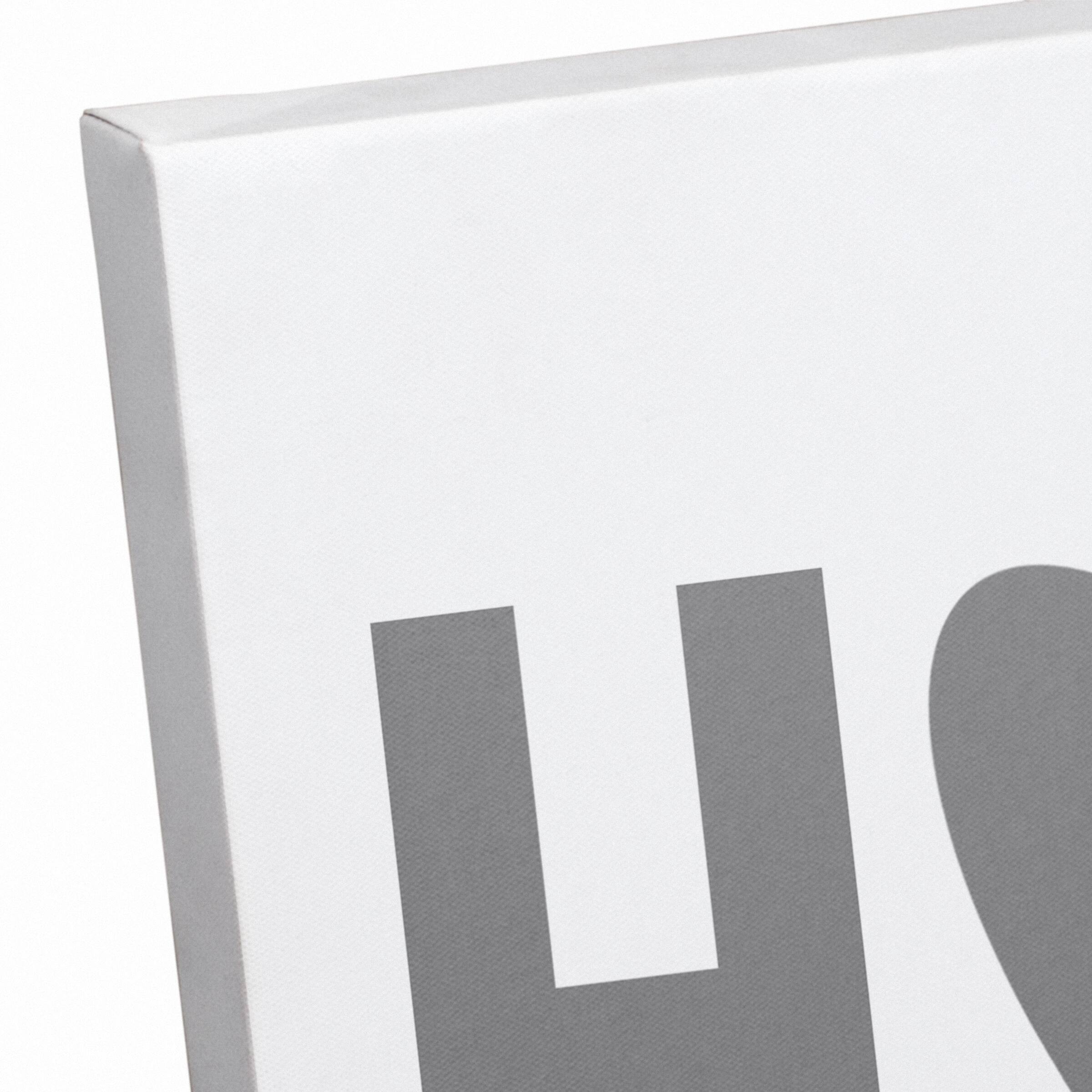 Home Heart Gray Canvas Wall Art