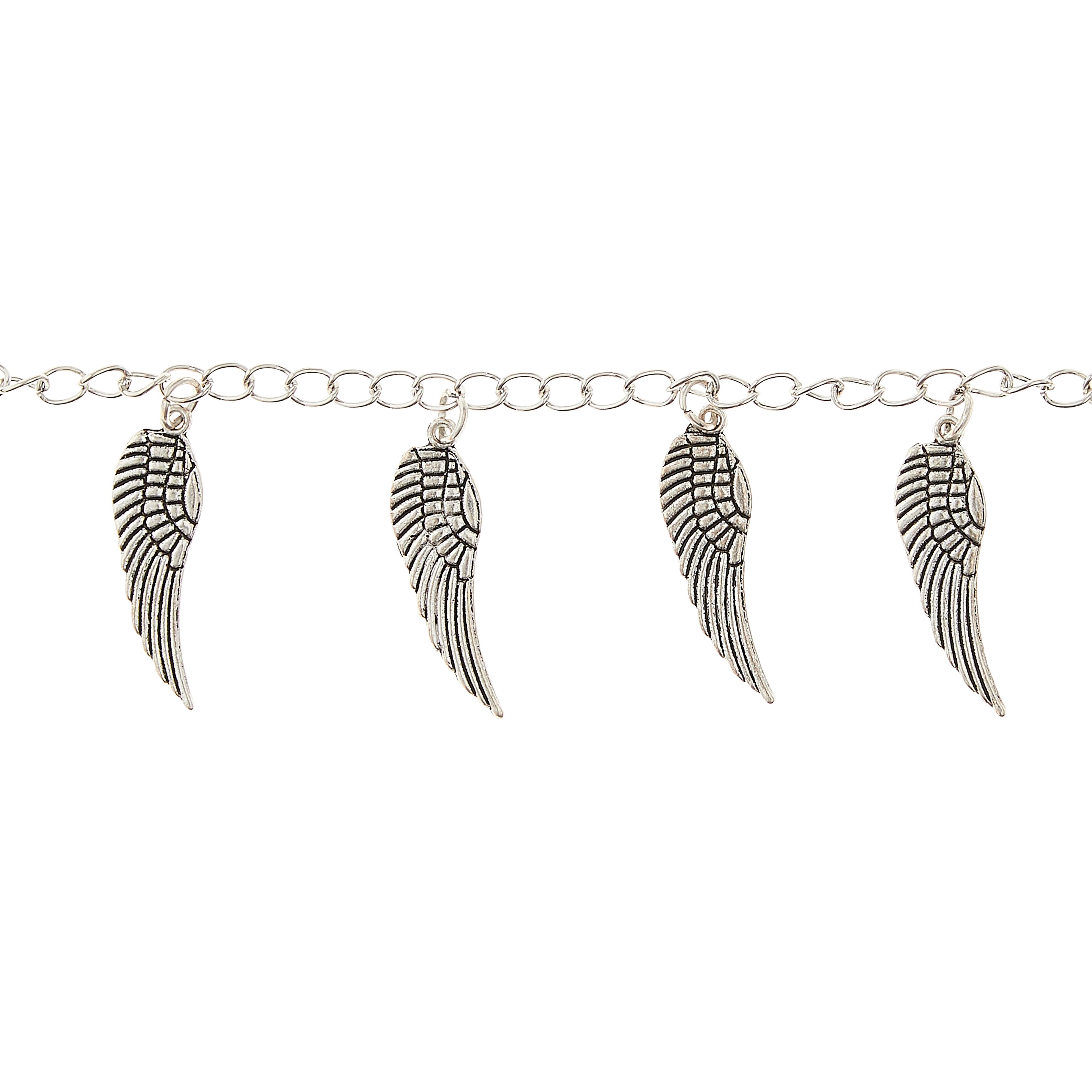Antique Silver Wing Beads, 30mm by Bead Landing™