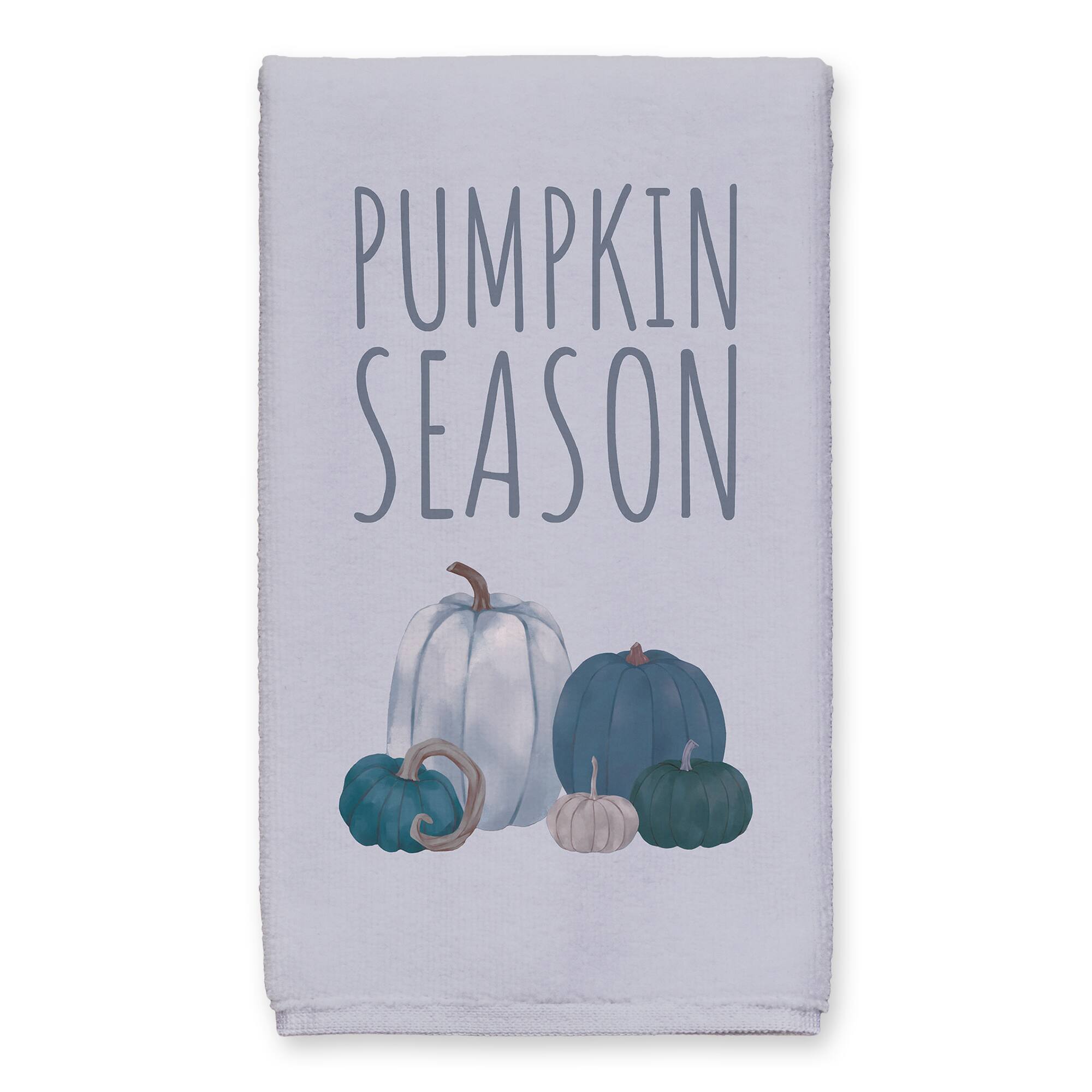 Pumpkins Blue Tea Towel Set