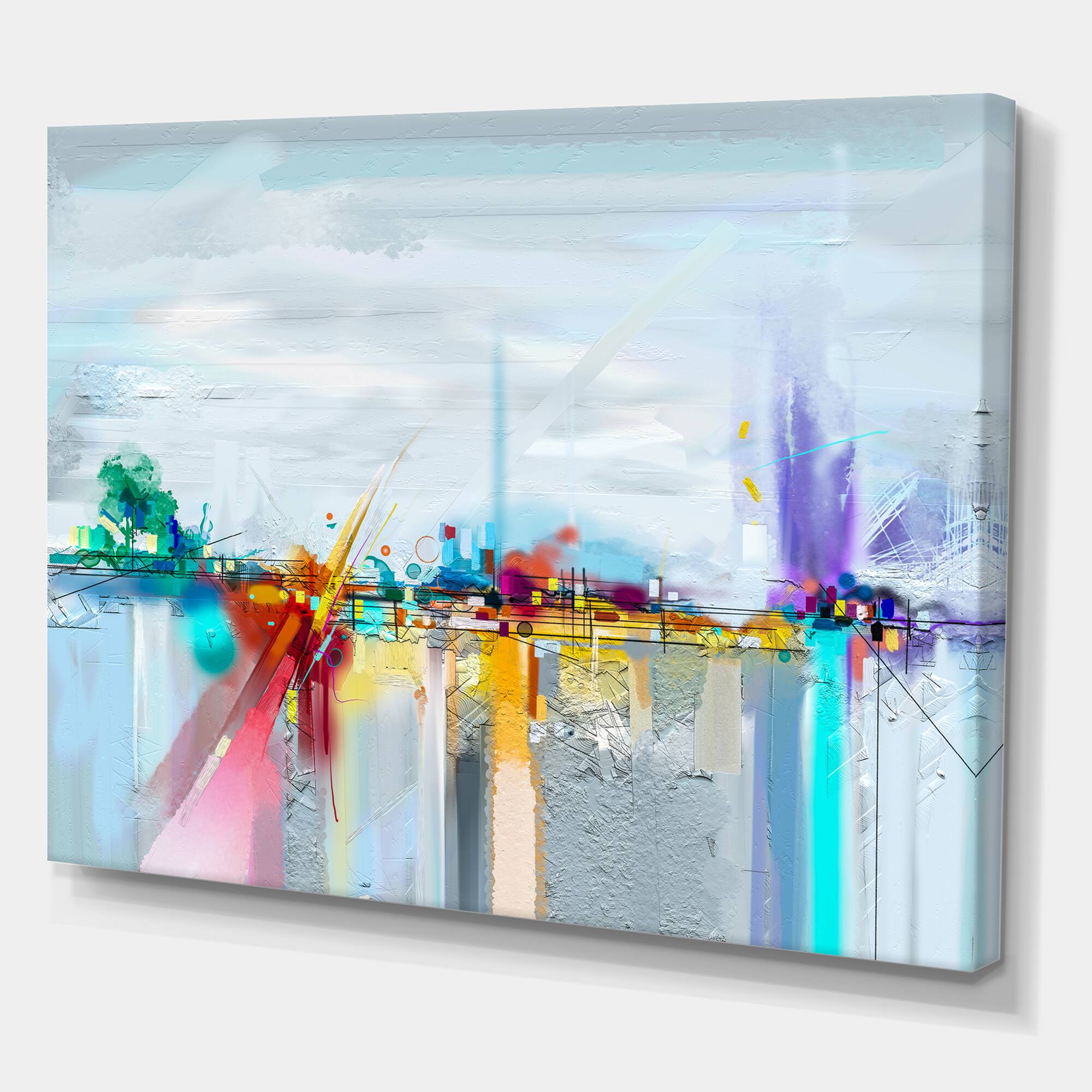 Designart - Abstract Colorful Seascape II - Modern & Contemporary Canvas Wall Art Print