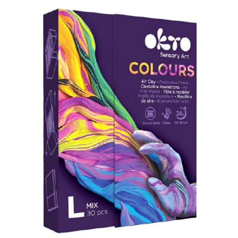 OKTO Sensory Art 30-Piece Mixed Color Air Clay Set