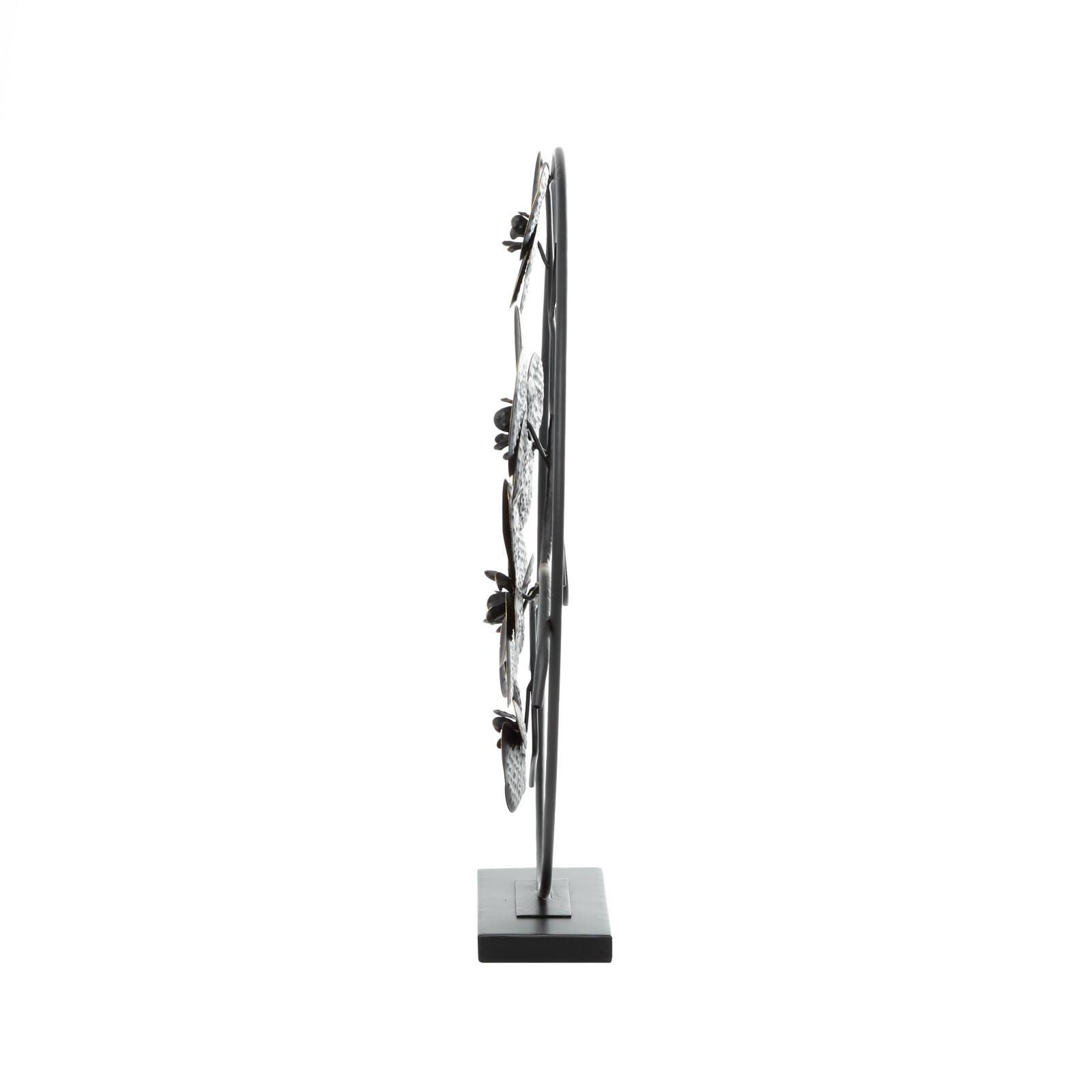 23&#x22; Black Metal Contemporary Leaves Sculpture