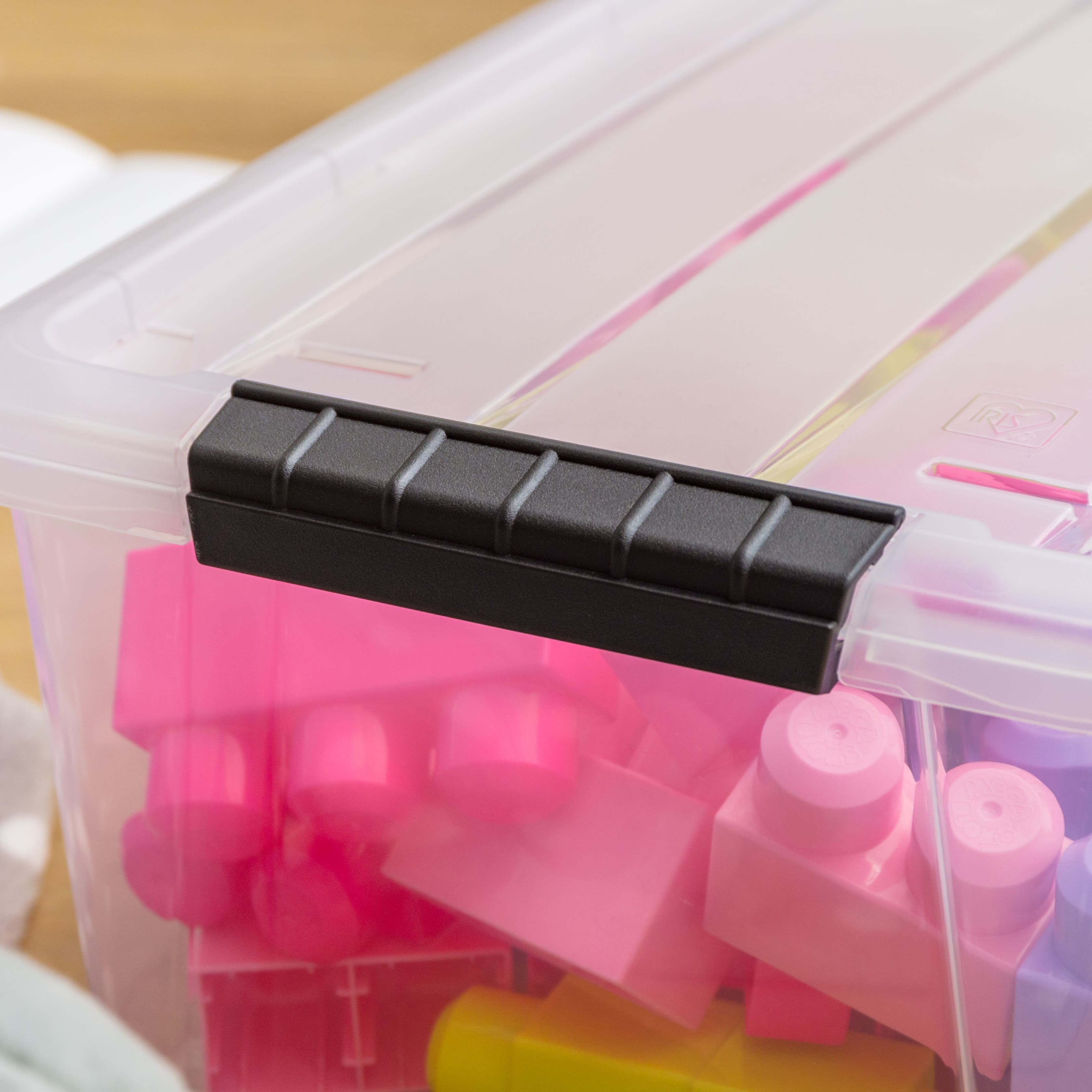 IRIS&#xAE; 13.5qt. Buckled Clear Boxes with Clear Buckle Lids, 6ct.