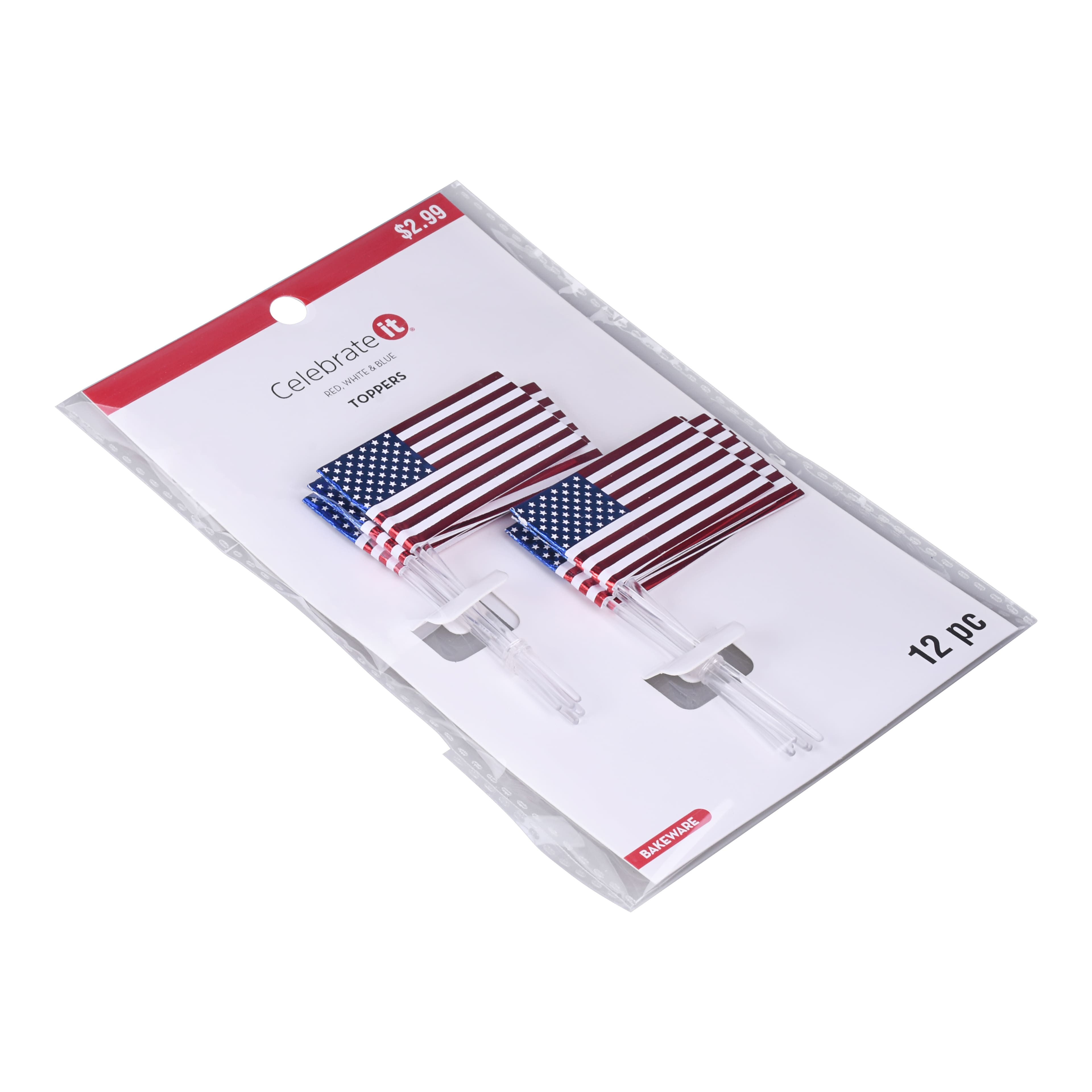 Red, White &#x26; Blue USA Flag Toppers, 12ct. by Celebrate It&#xAE;