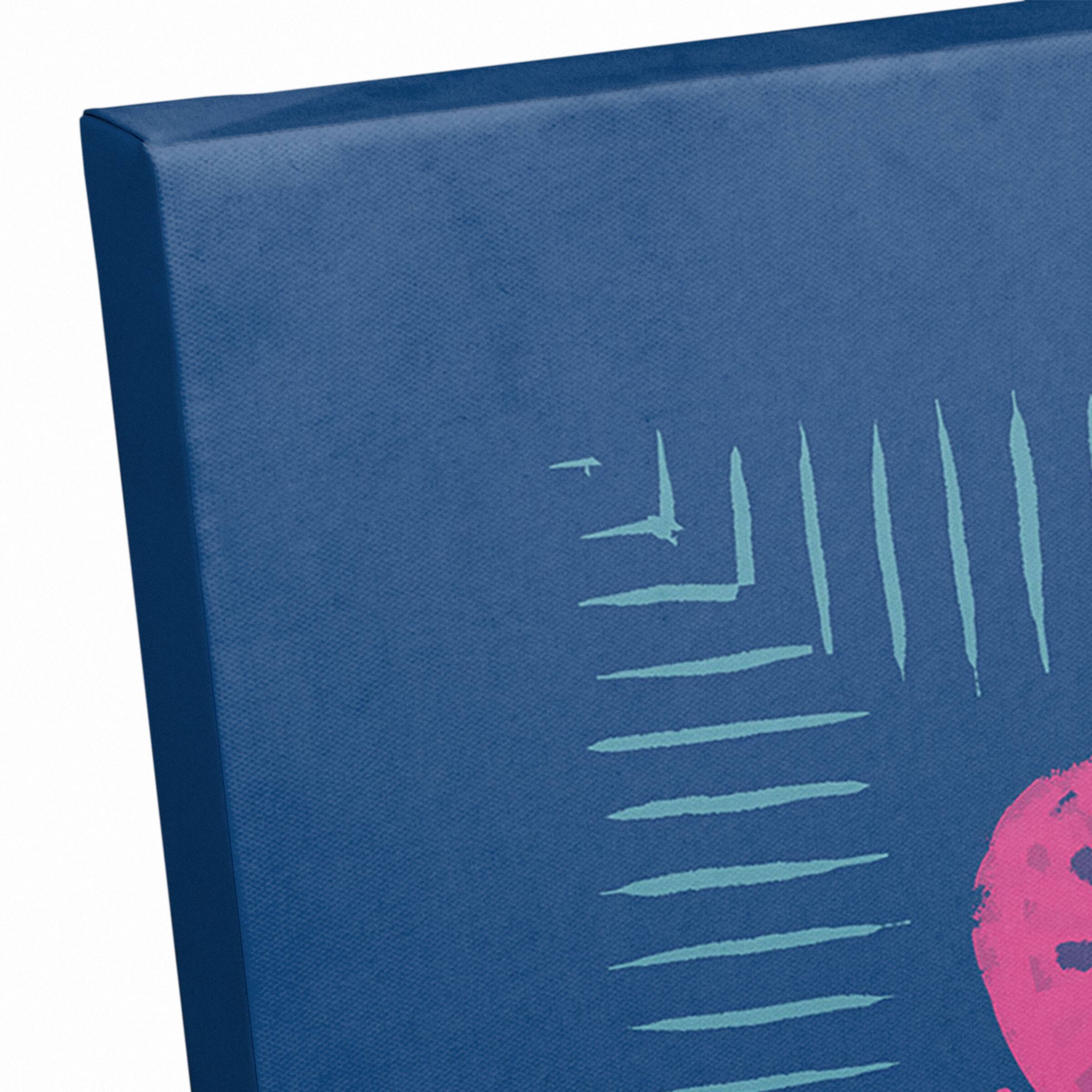 Pink And Blue Boho Bandana 20" x 20" Canvas Wall Art