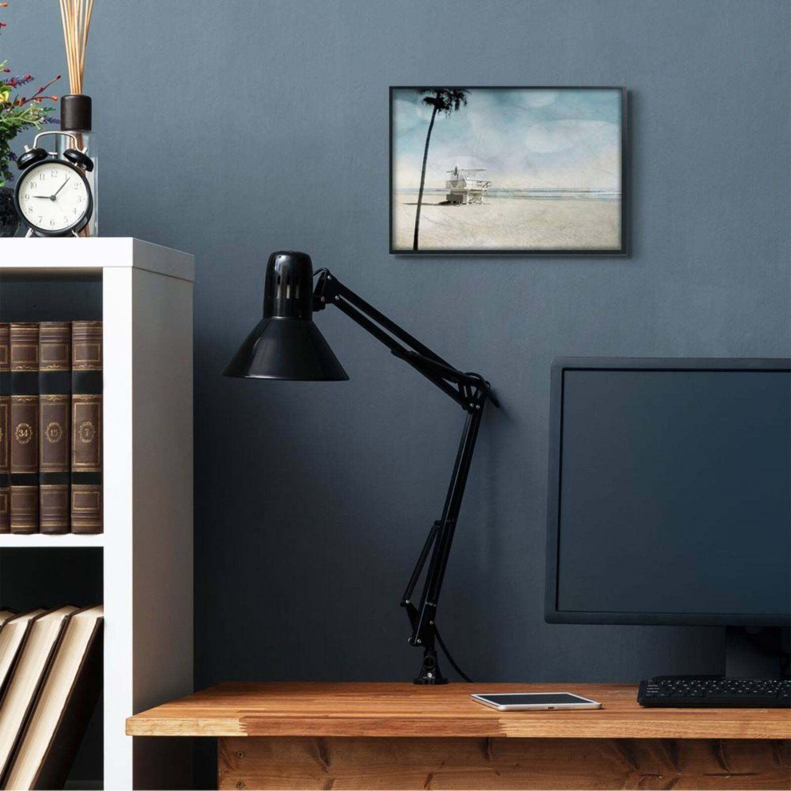 Stupell Industries Empty Beach Coast with Lifeguard Stand Framed Wall Art