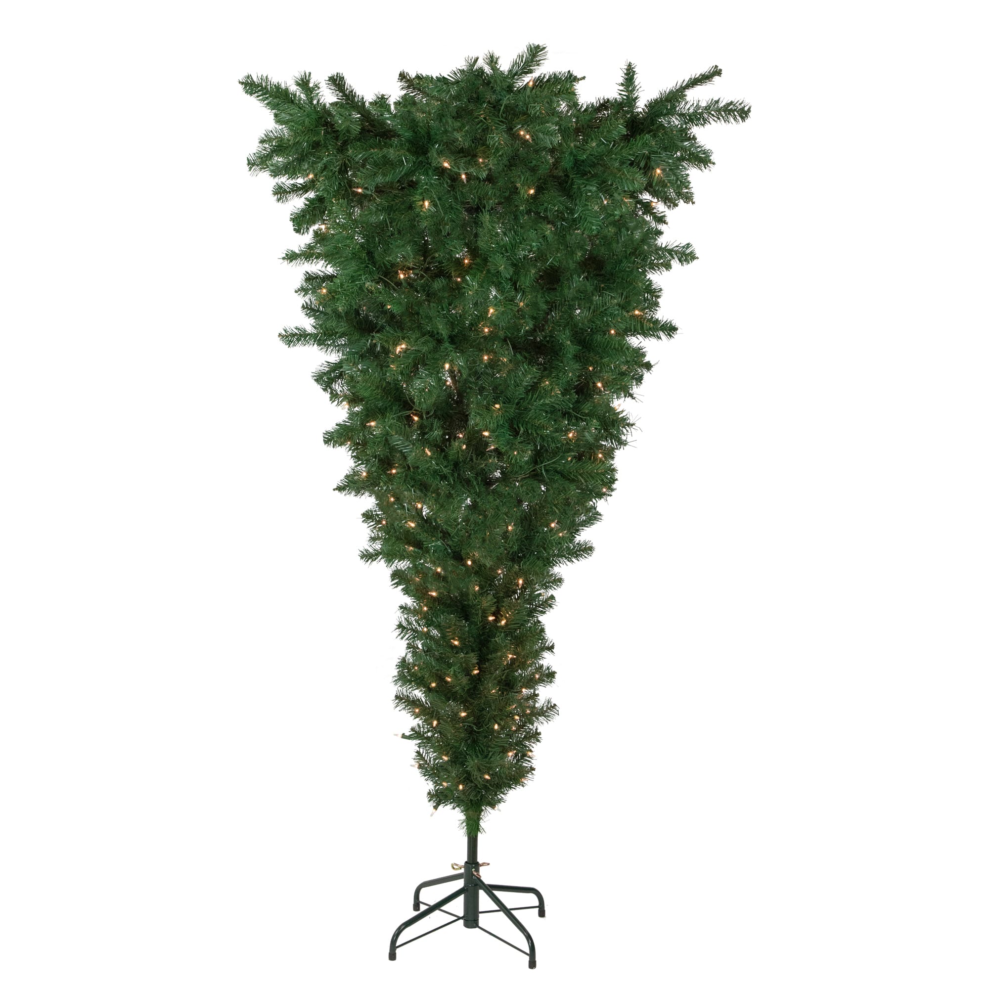 5.5ft. Pre-Lit Medium Upside Down Spruce Artificial Christmas Tree, Clear Lights