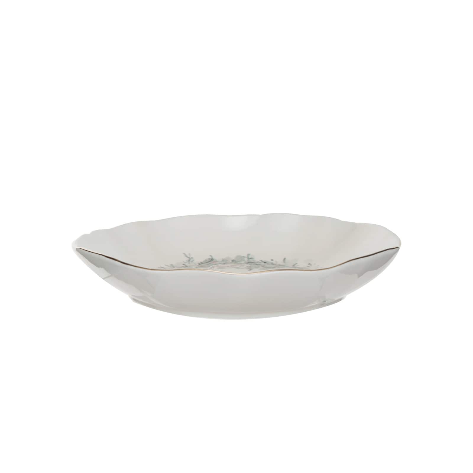 Hello Honey® 10.5" Multicolor Wreath Stoneware Dinner Bowls with Gold Electroplating, 2ct.