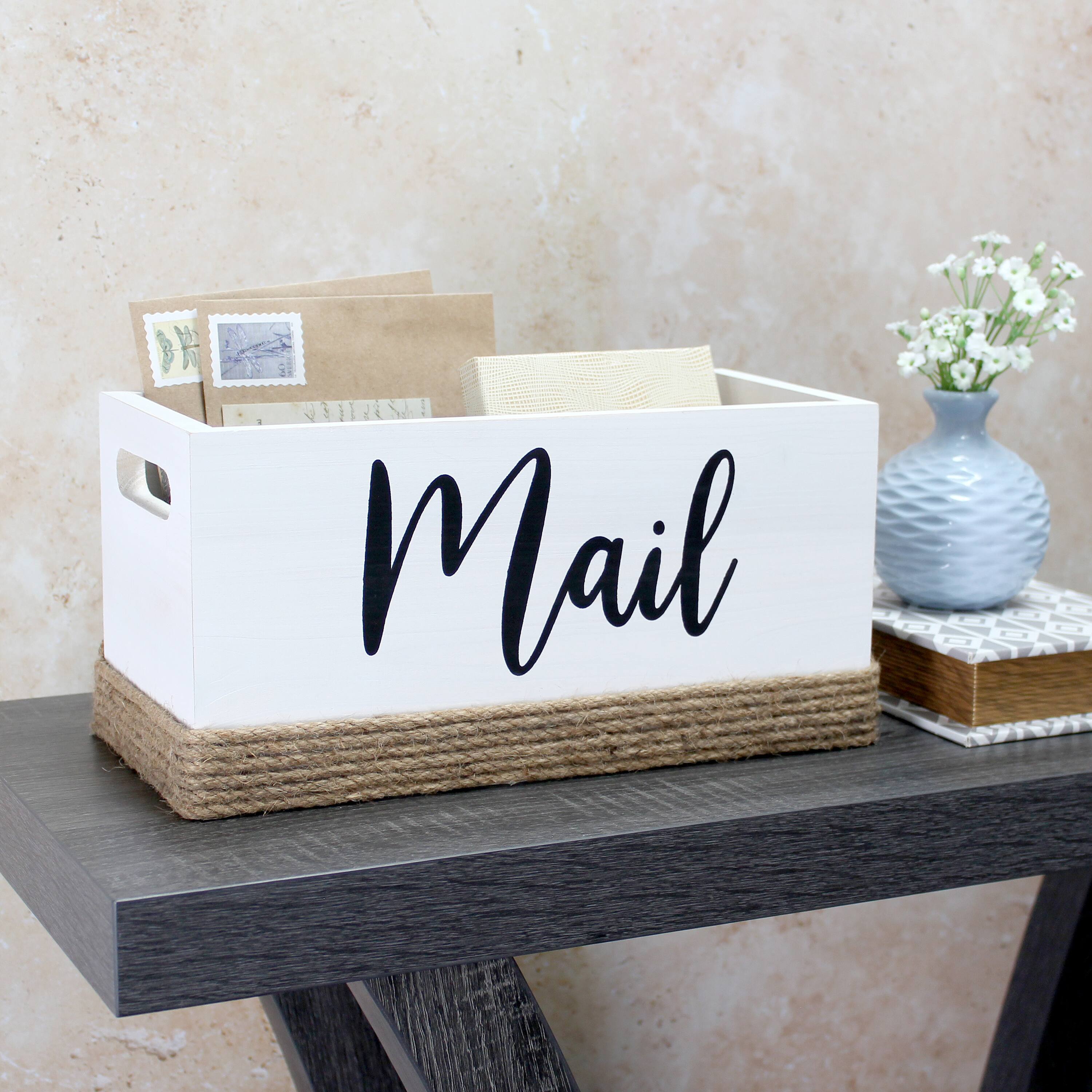 Elegant Designs Mail Script Mail Holder with Handles