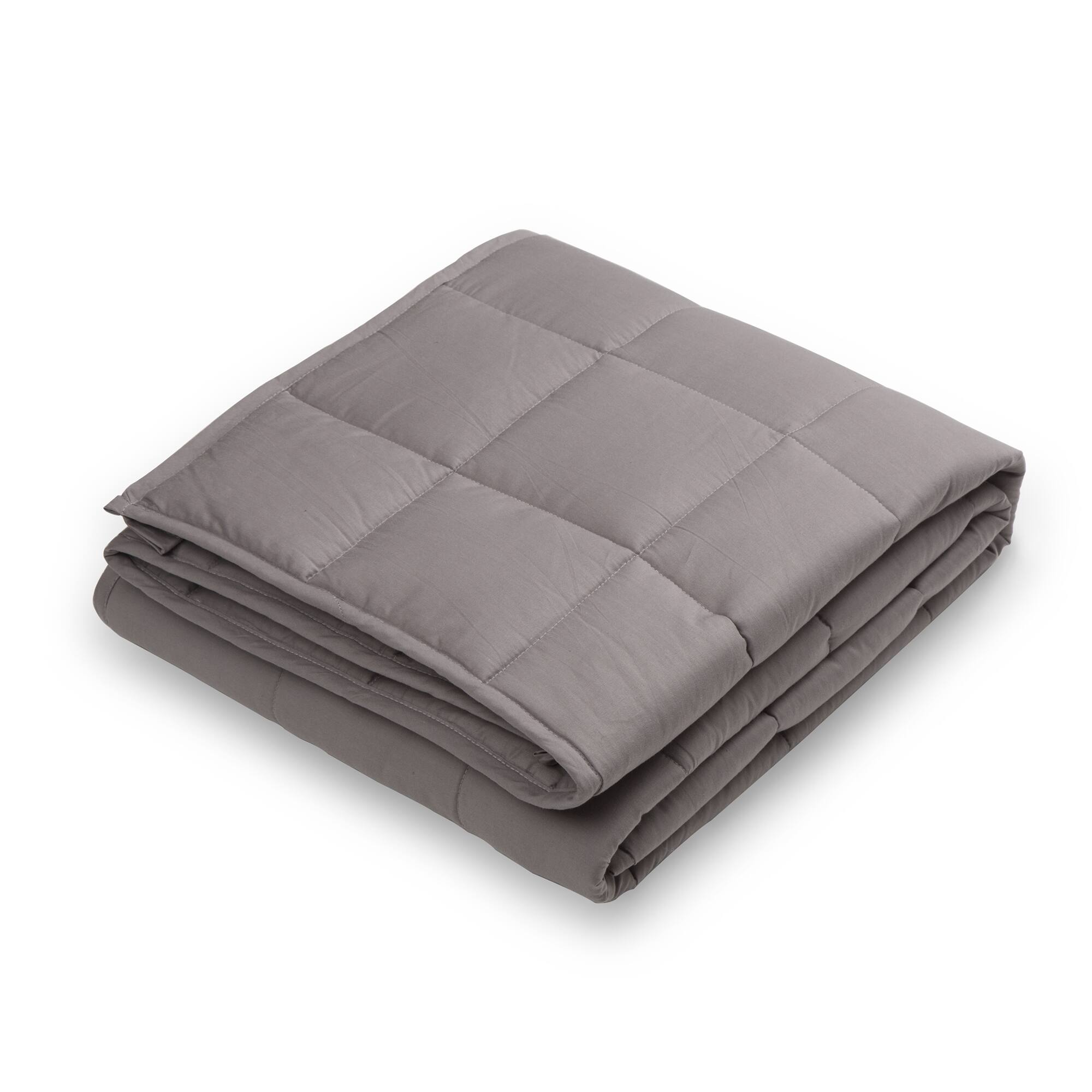 Glitzhome® Gray Cotton Shell Quilted Weighted Blanket with Polyester Filling