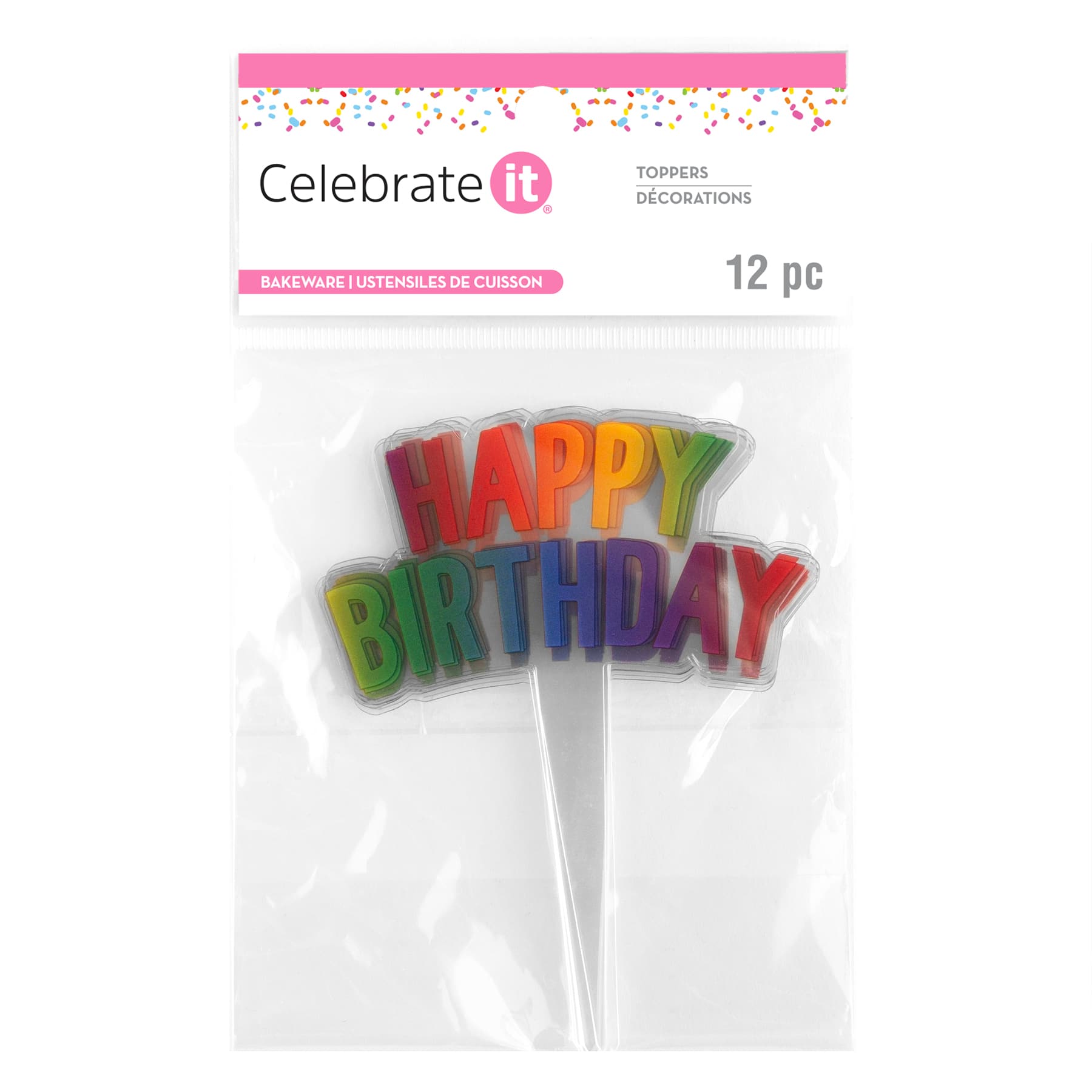 12 Packs: 12 ct. (144 total) Happy Birthday Treat Toppers by Celebrate It&#xAE;