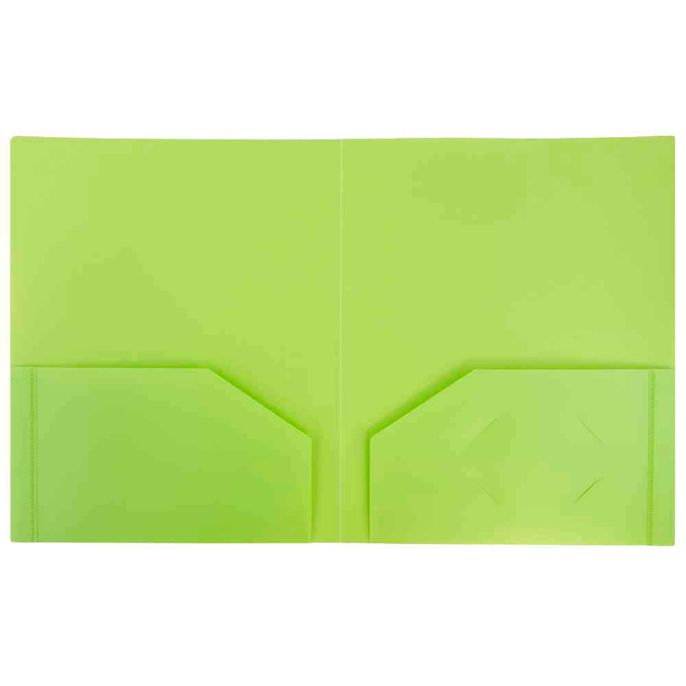 JAM Paper Heavy Duty Plastic 2-Pocket Folders, 6ct.