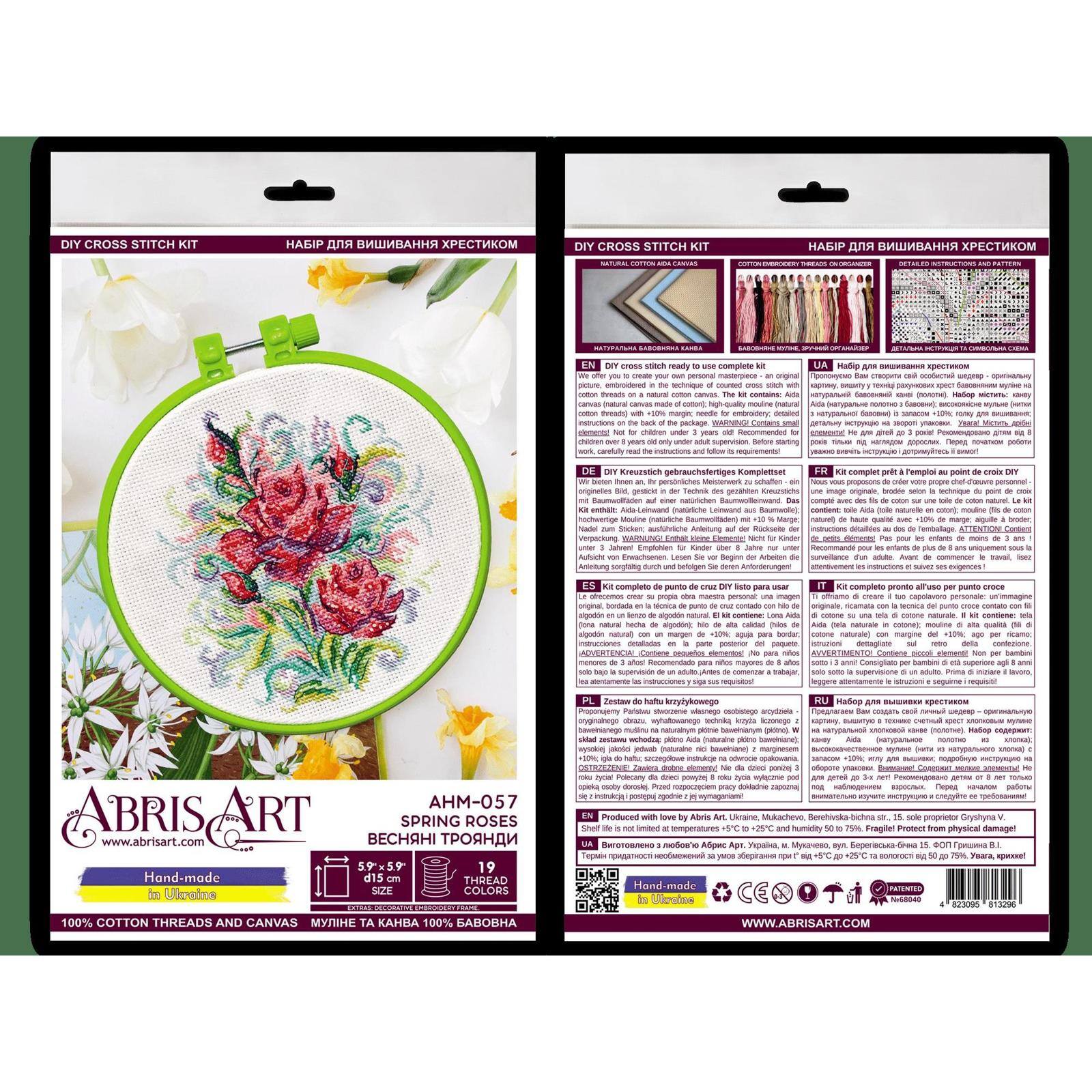 Abris Art Spring Roses Counted Cross Stitch Kit