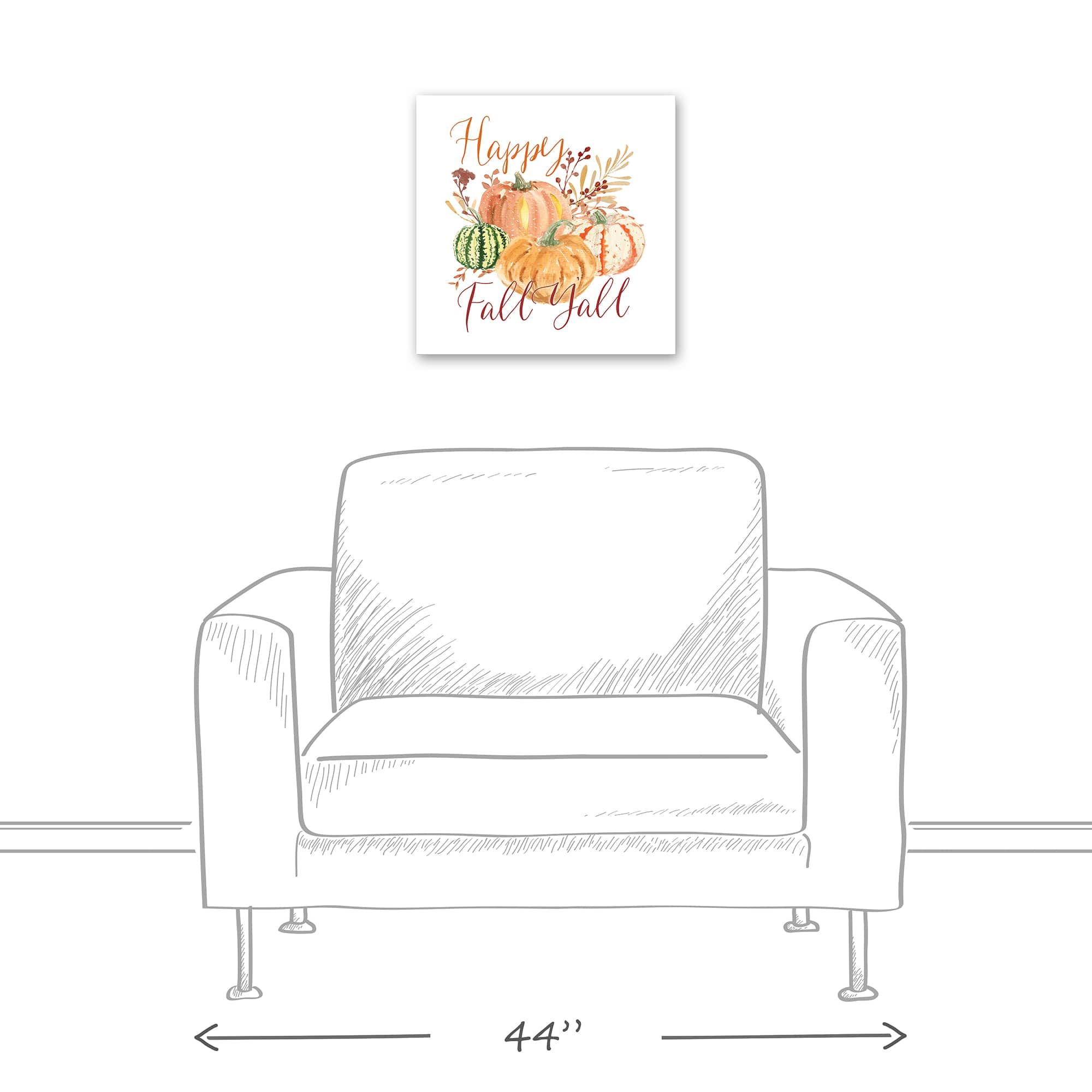 Happy Fall Y'all Canvas Wall Art