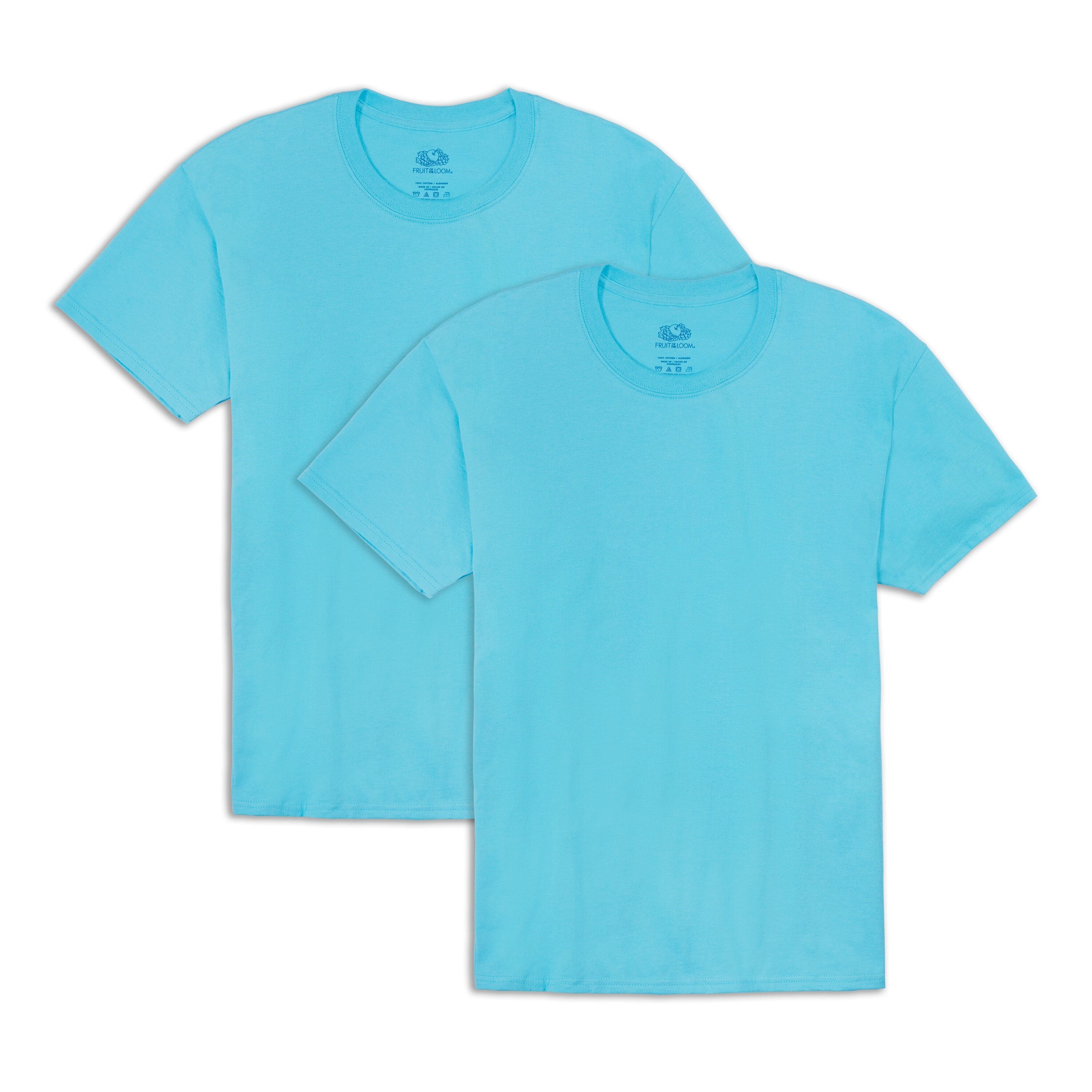 Fruit of the Loom EverSoft Mens Short Sleeve Crew T-Shirt 2 ct in Scuba Blue | 3XL - D615828S - Shirts and Tops Get the Fruit of the Loom EverSoft Mens Short Slee sku D615828S