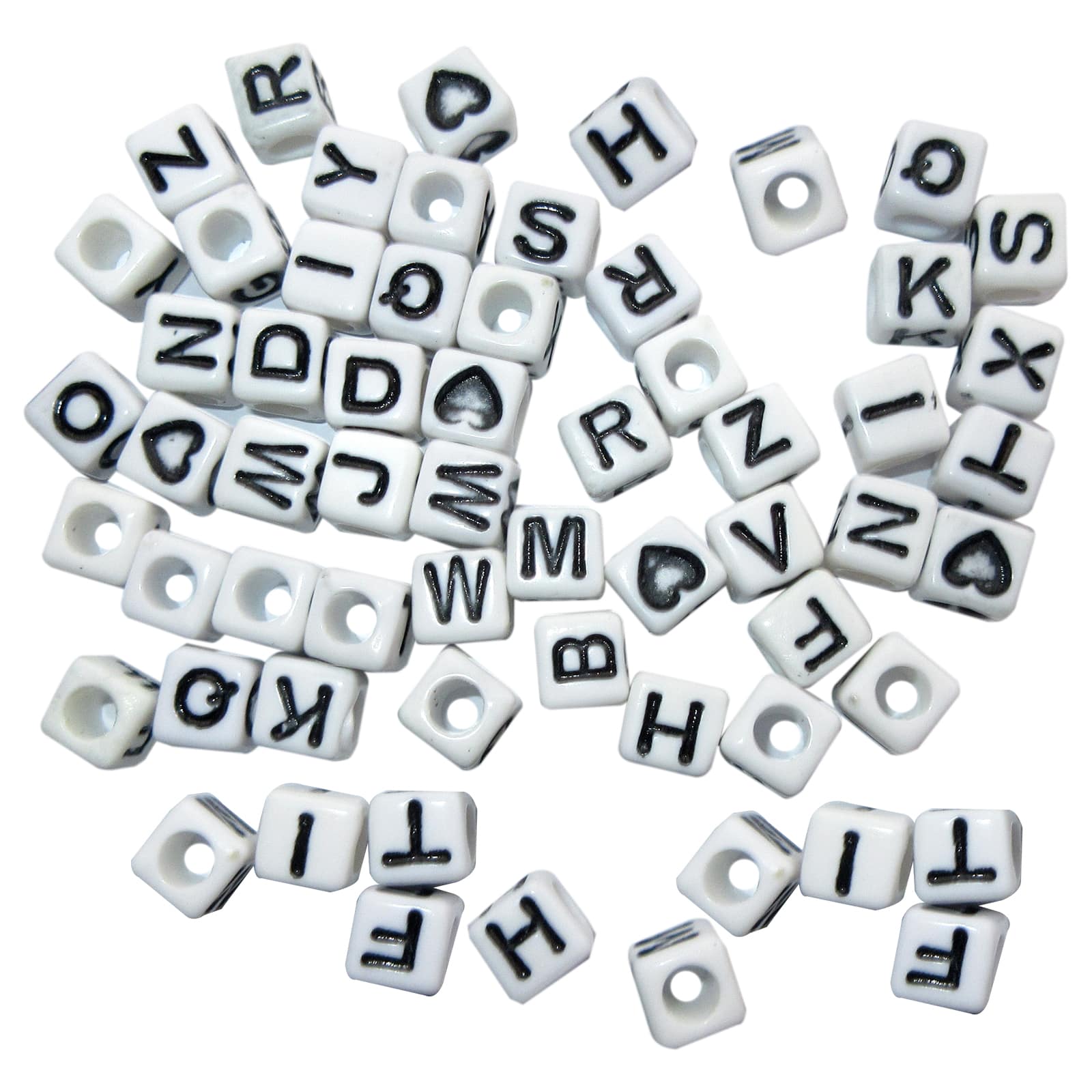Black &#x26; White Alphabet Square Beads by Creatology&#x2122;