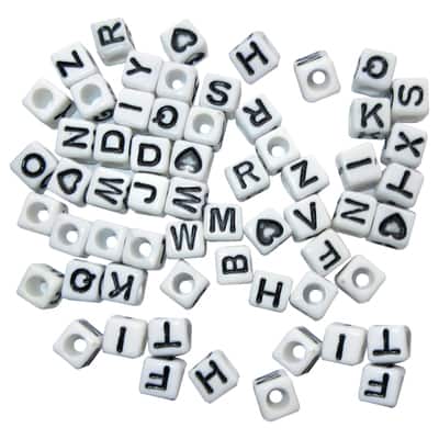 White Number Square Beads by Creatology™ 