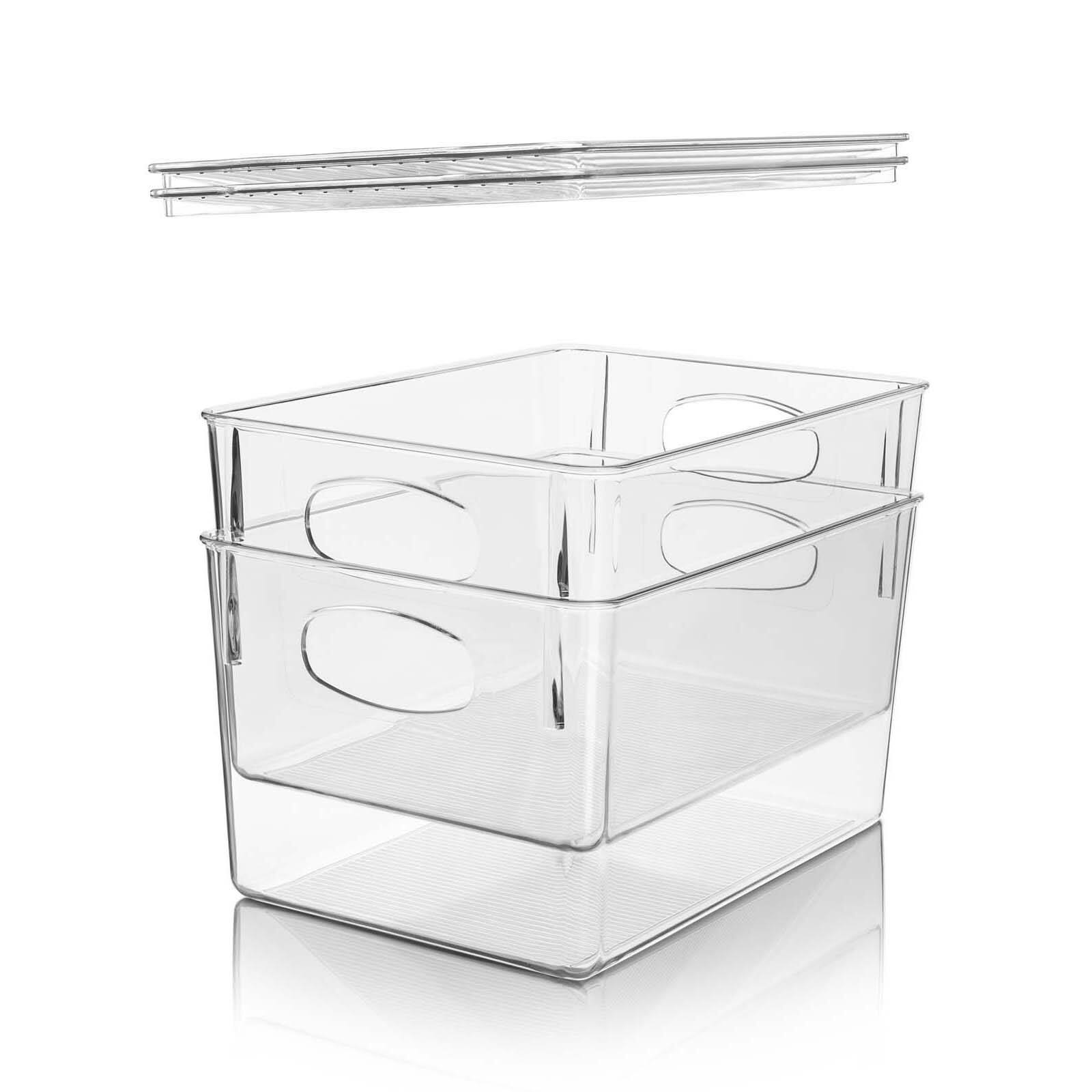 Sorbus Clear Storage Bins with Lids, 2ct.