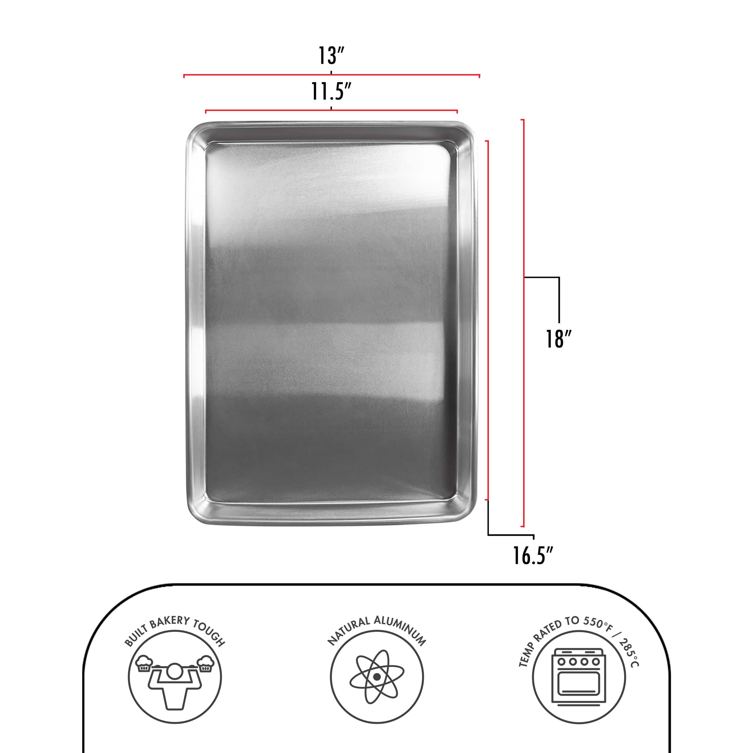 Fat Daddio's® ProSeries Bakeware Natural Aluminum Half Sheet Pan