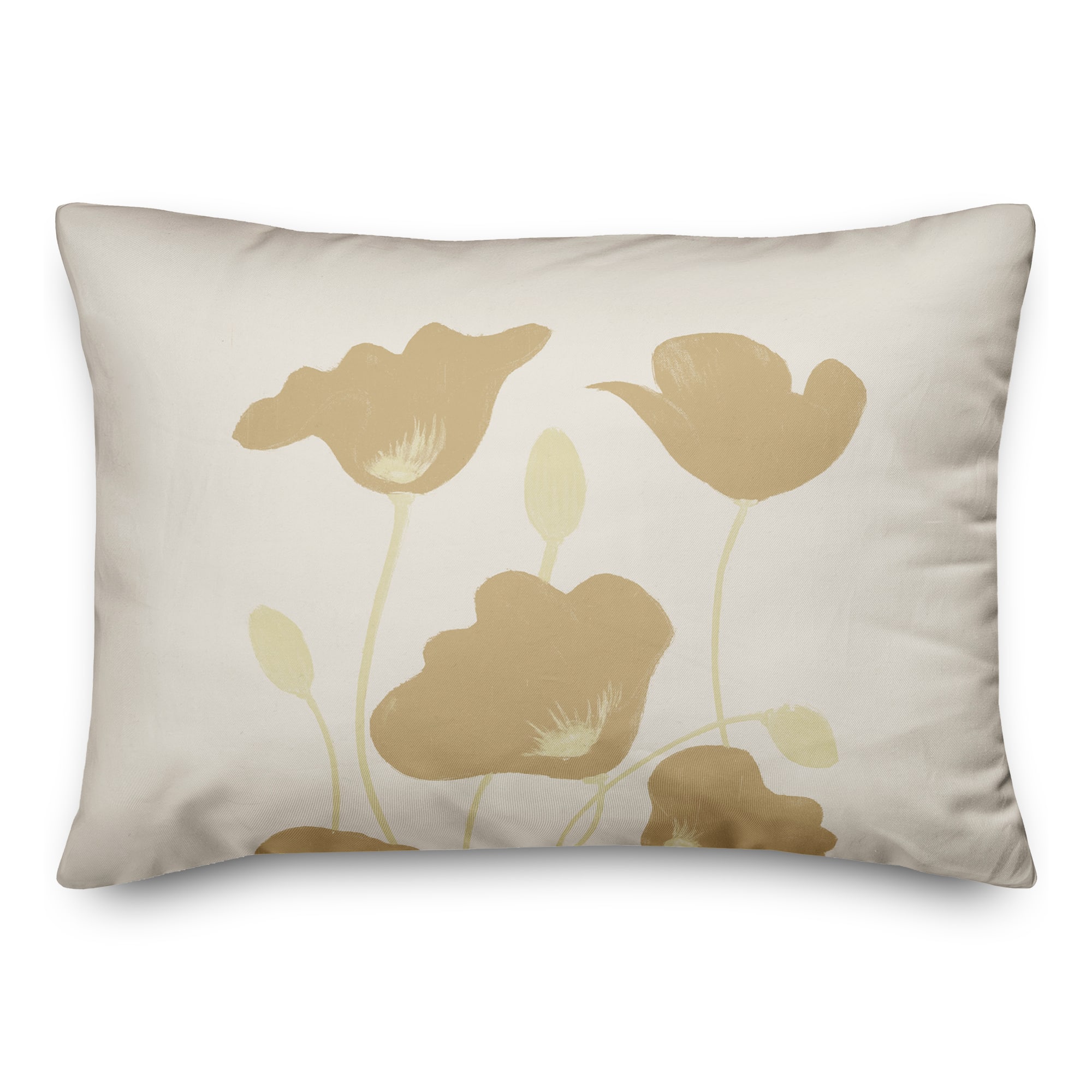 Simple Dusty Yellow Poppies 14&#x22; x 20&#x22; Throw Pillow