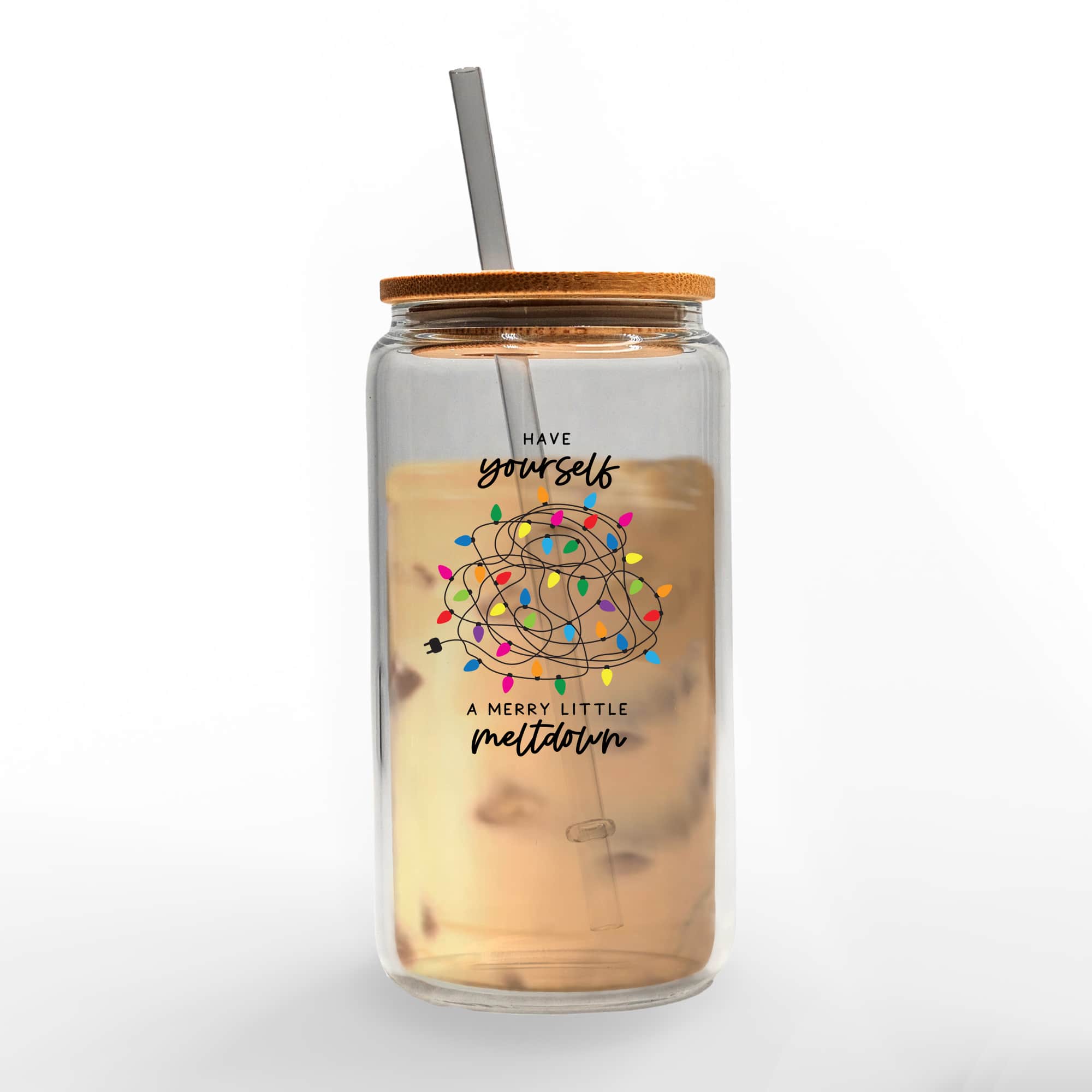 16oz. A Merry Little Meltdown Glass Can Tumbler
