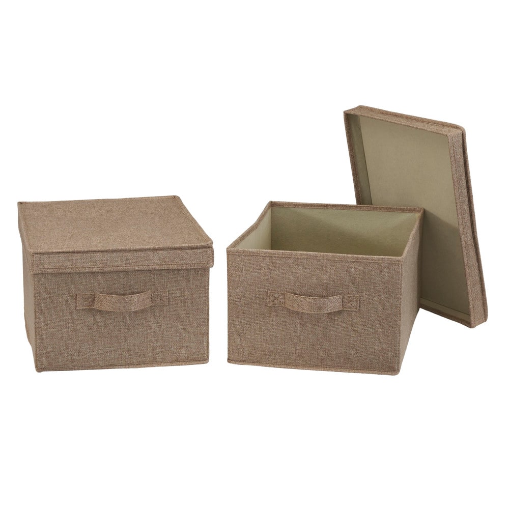 Household Essentials Fabric Storage Bin with Lid, 2ct.