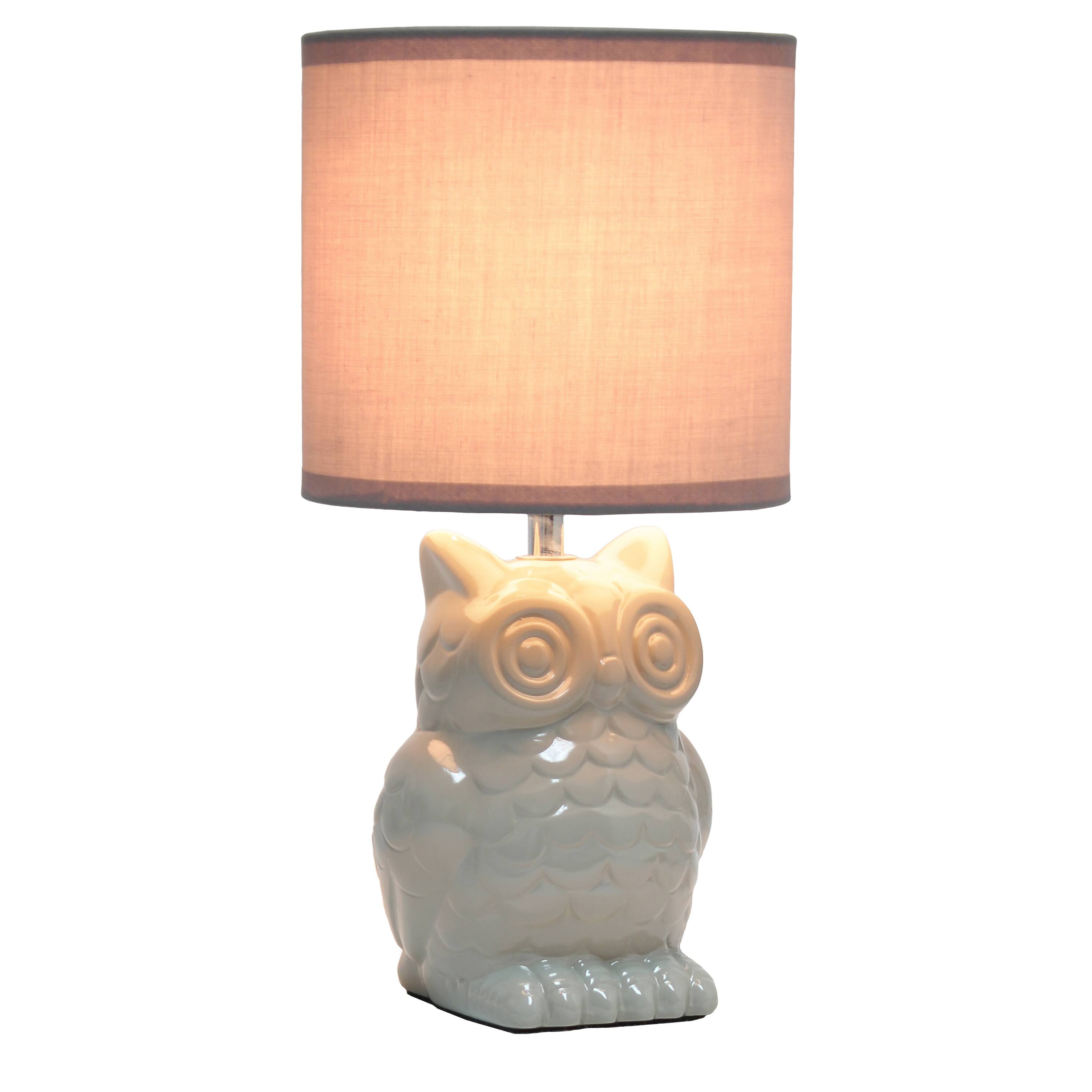 Simple Designs 13&#x22; Ceramic Owl Table Lamp