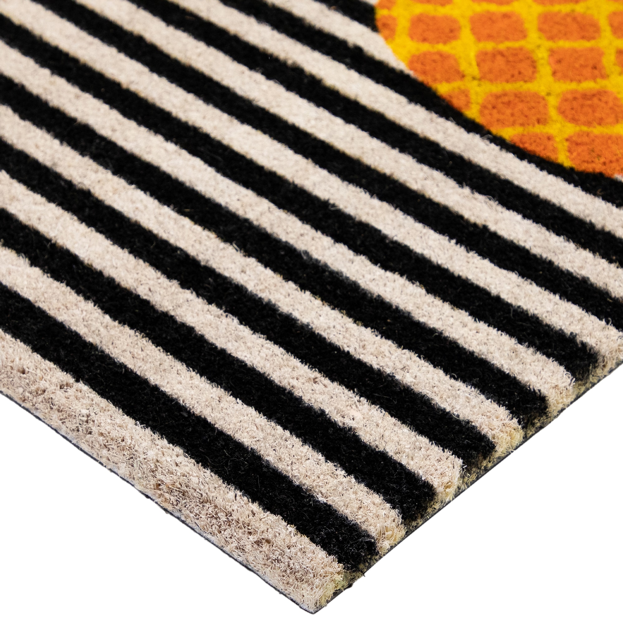 Ivory & Orange Pineapple Striped Doormat