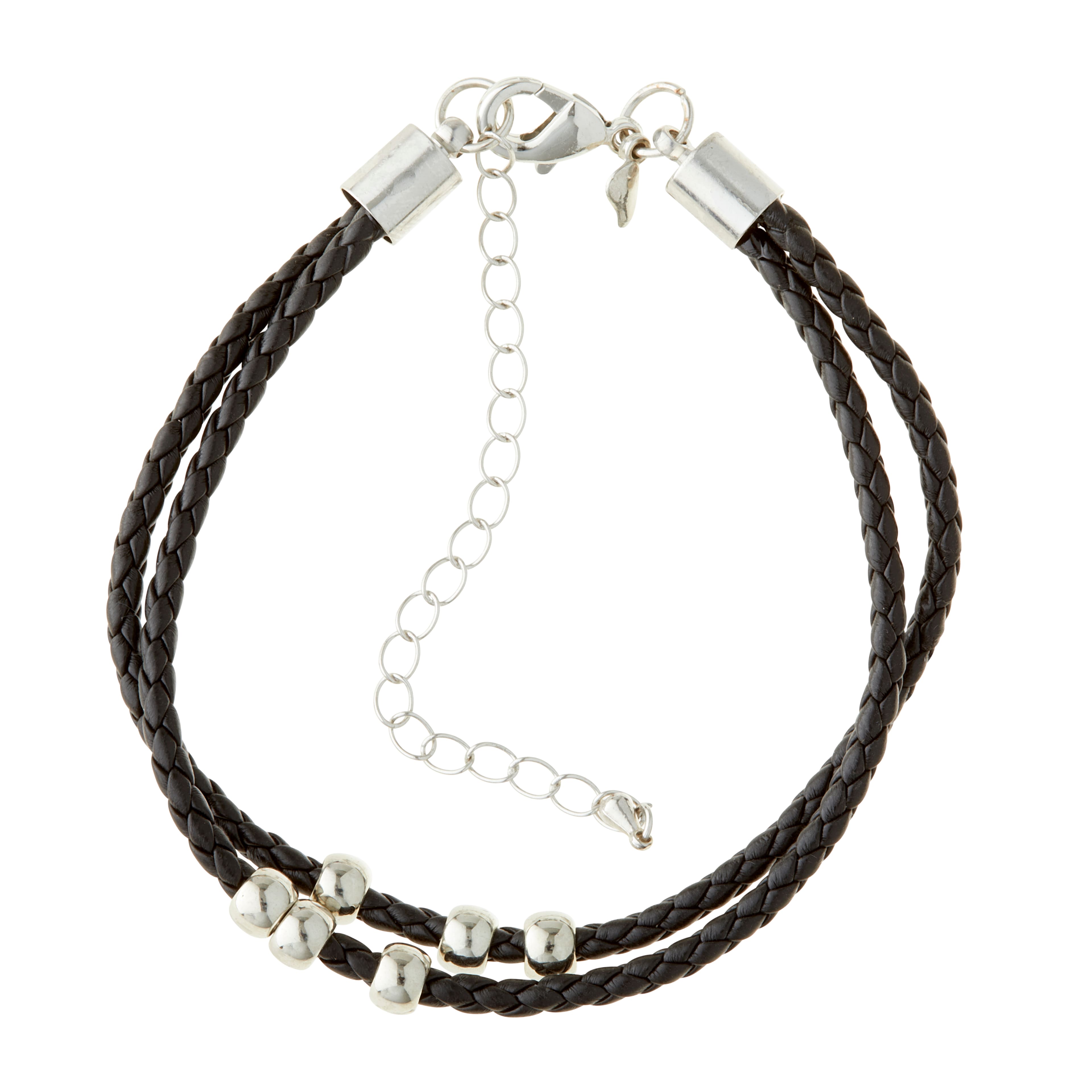 Black Faux Leather Bracelet by Bead Landing™