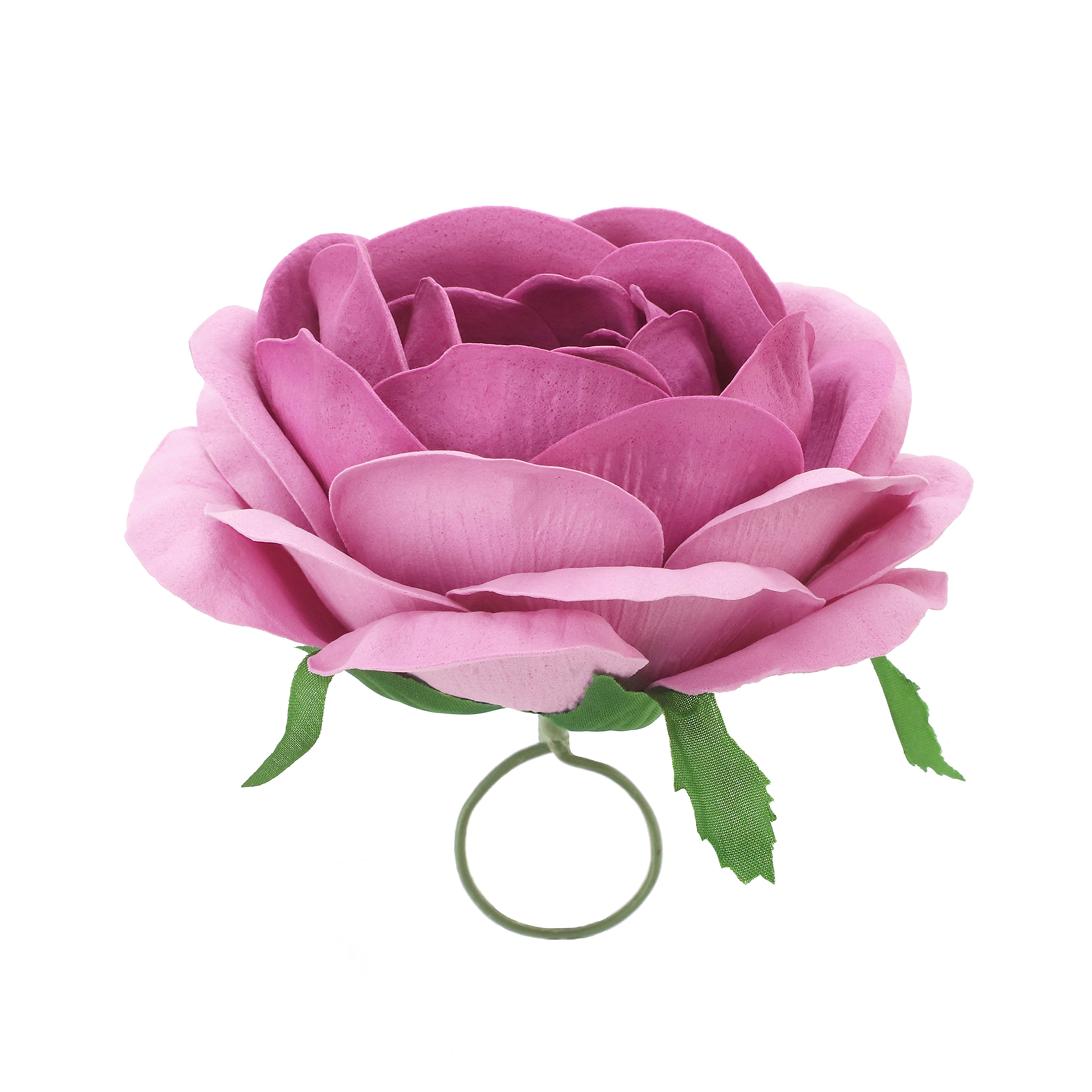 Rose d&#xE9;corative couleur rose fonc&#xE9; de 11,4&#xA0;cm d&#x2019;Ashland