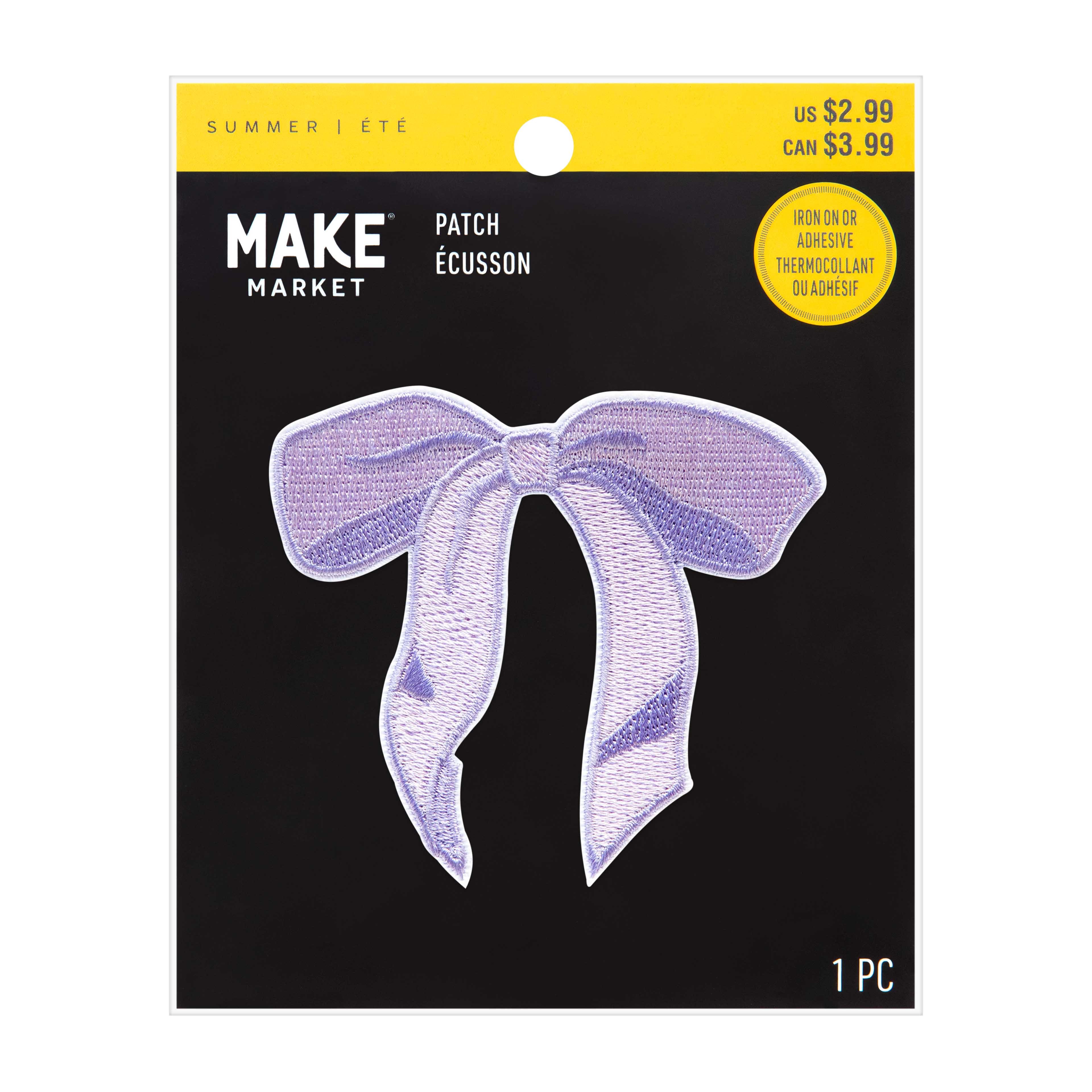 Summer Purple Bow Iron On &#x26; Adhesive Patch by Make Market&#xAE;