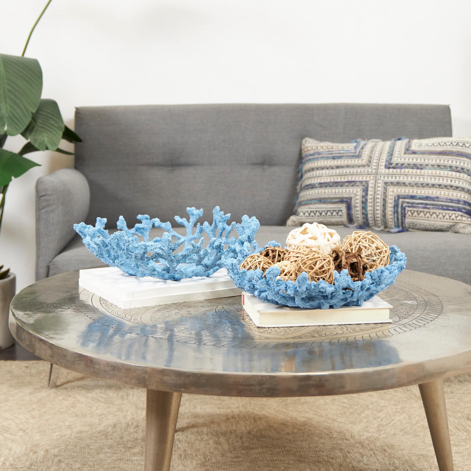 Coastal Coral Textured Decorative Bowl Set